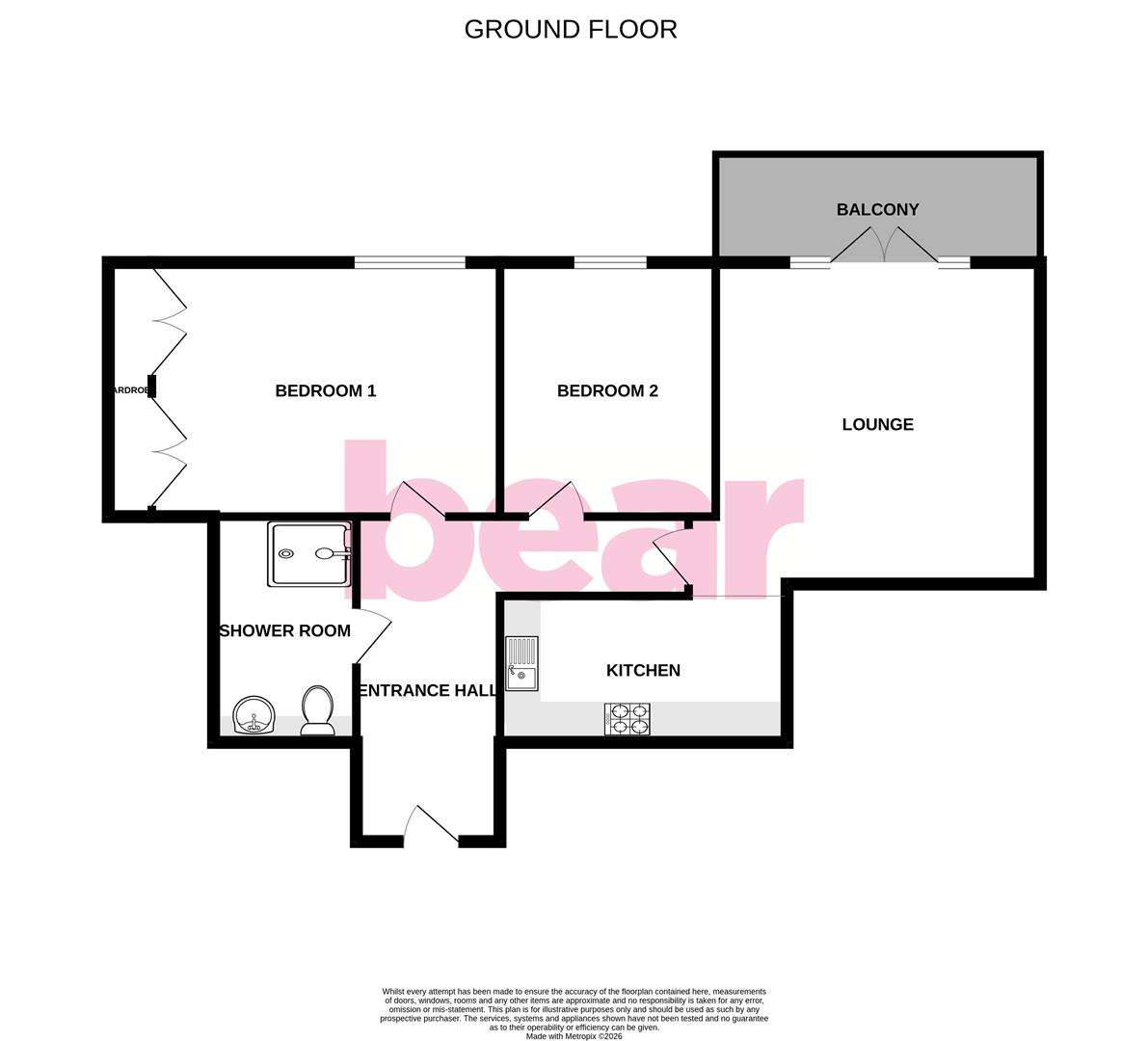 Flat 7 Hamilton Court, 120, Long Road, Canvey Island floorplan