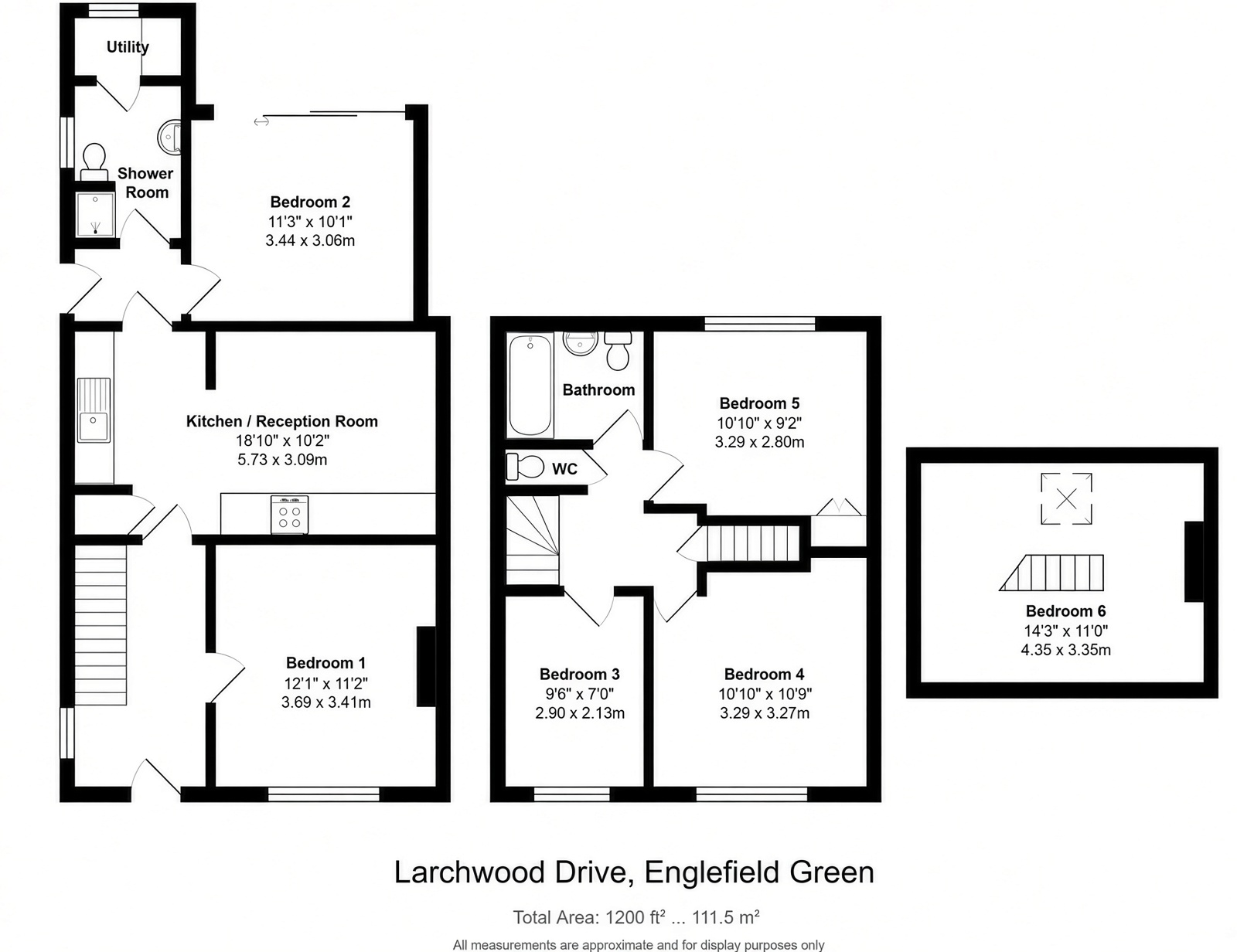 Room 6, 79, Larchwood Drive, Egham floorplan