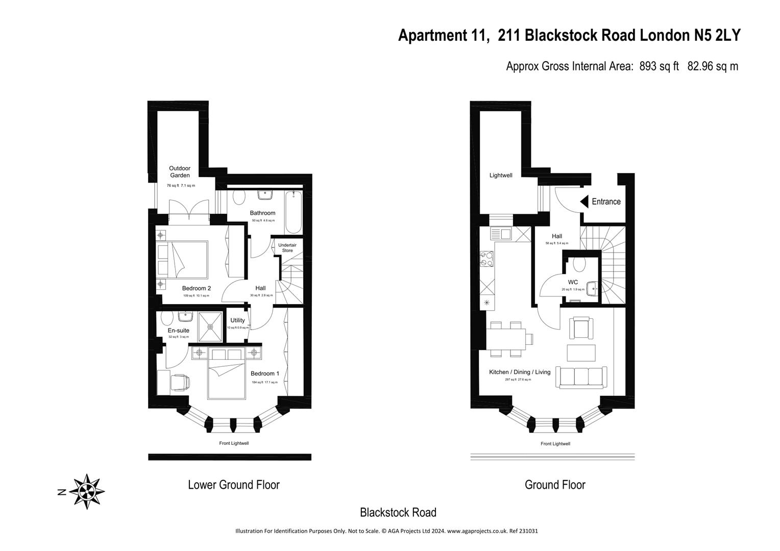 Flat 11, 211 Blackstock Road, London floorplan