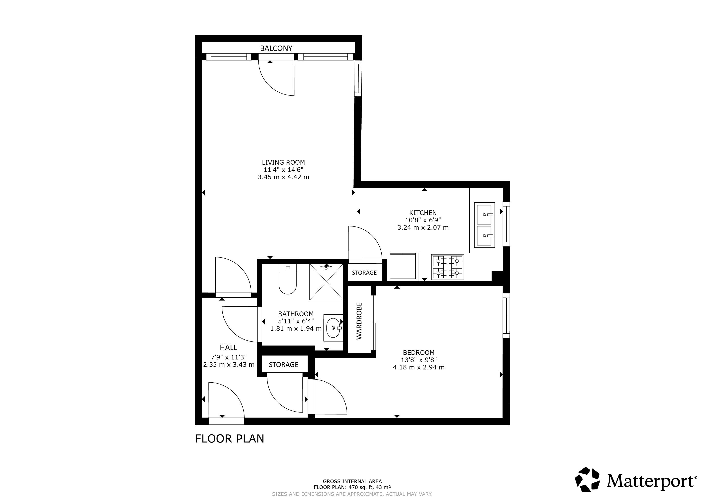 162, Hill Street, Flat 5/3, Garnethill floorplan