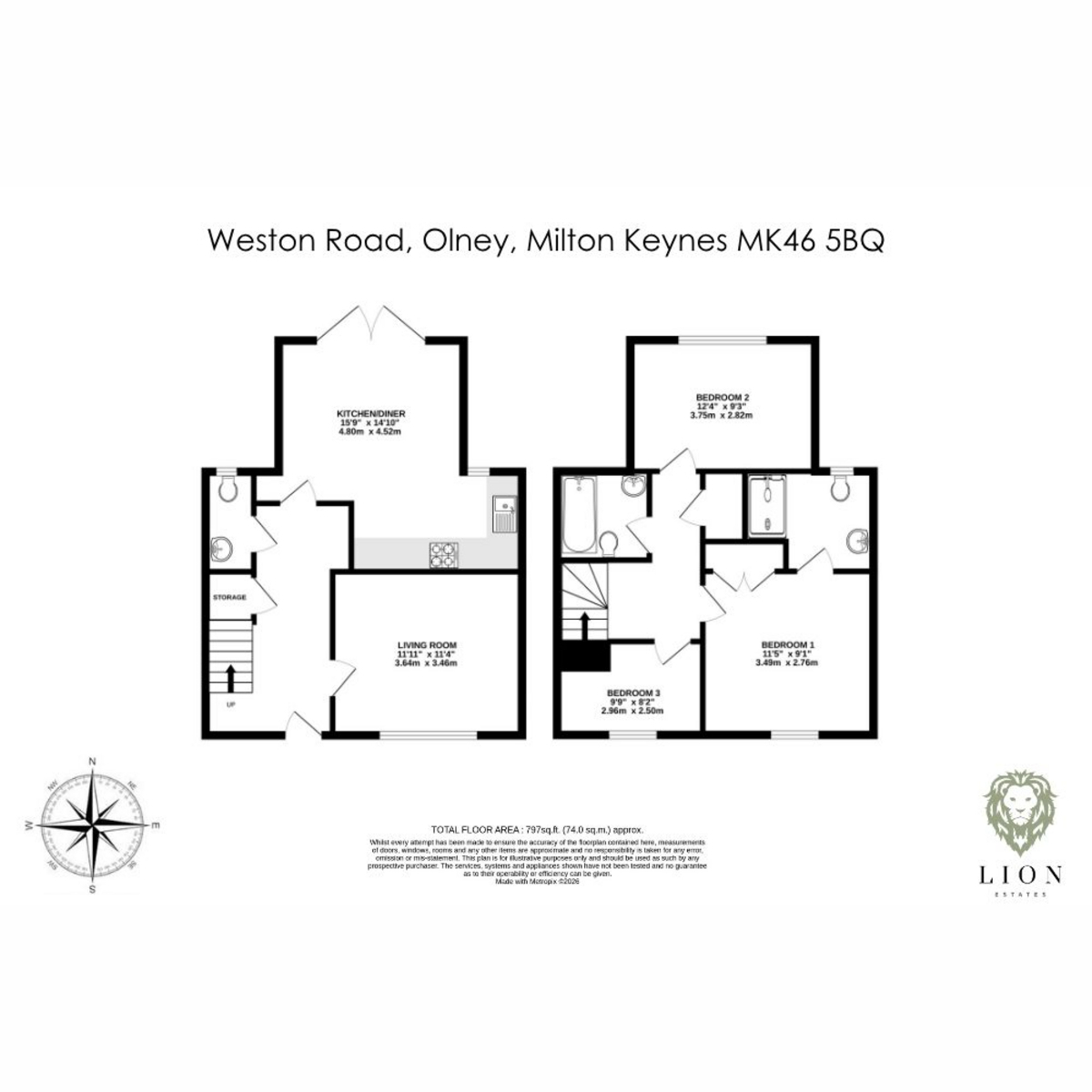 94a, Weston Road, Olney floorplan