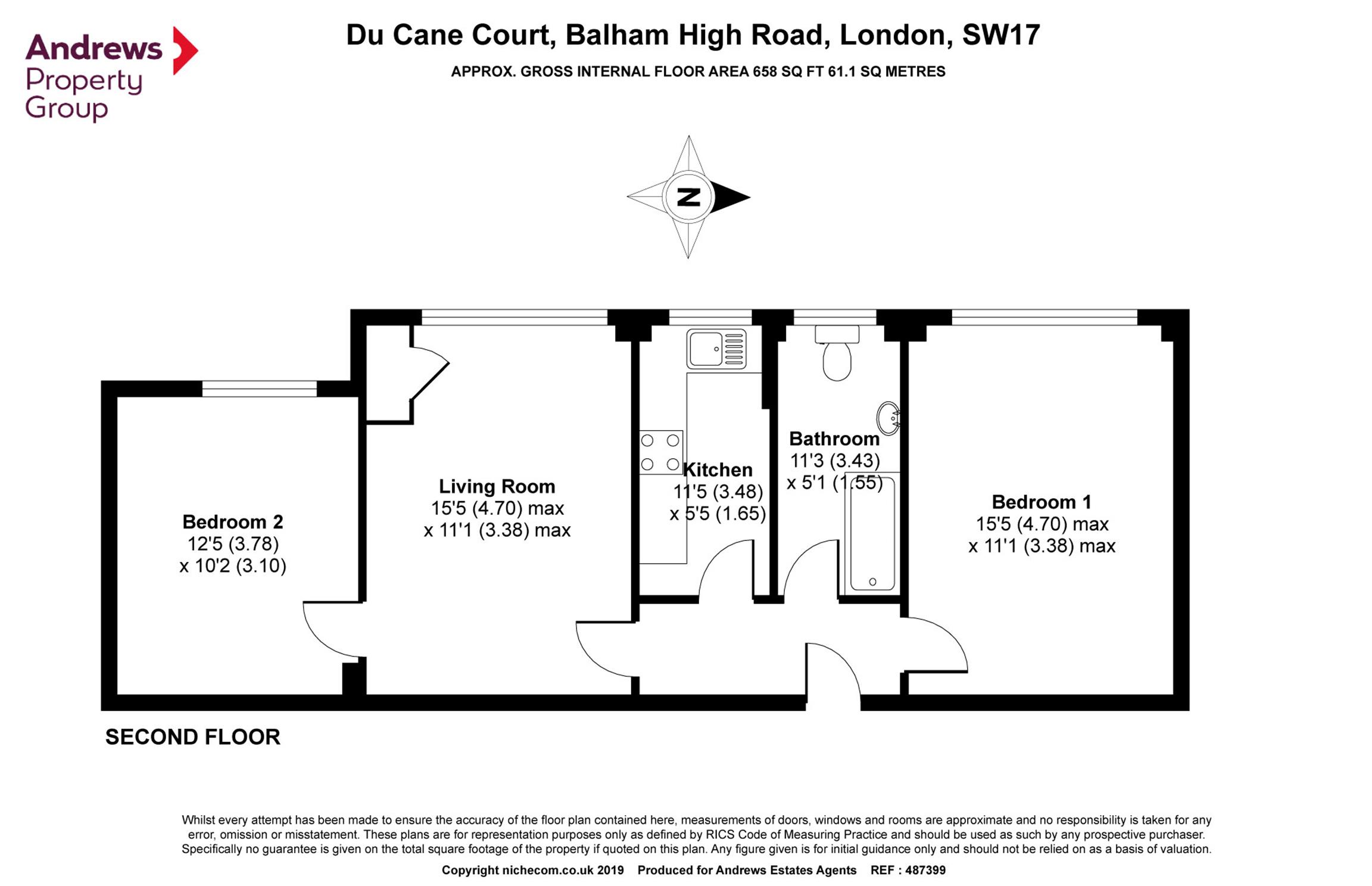 2 Bedrooms Flat for sale in Du Cane Court, Balham High Road, London SW17