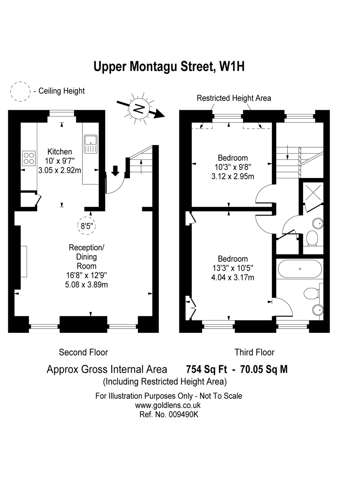 2 Bedrooms  to rent in Upper Montagu Street, London W1H