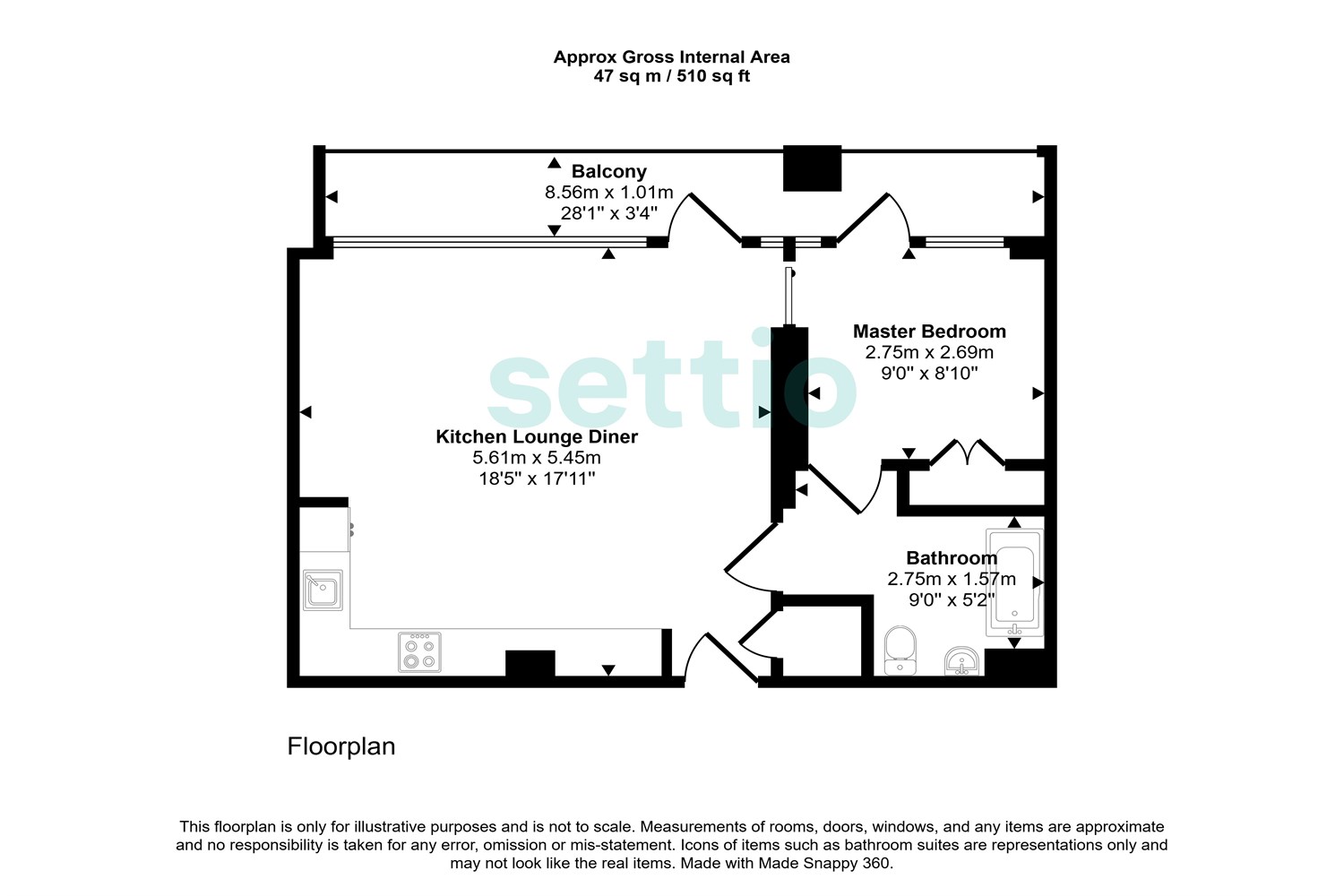802, Local Blackfriars, Block A, Salford floorplan