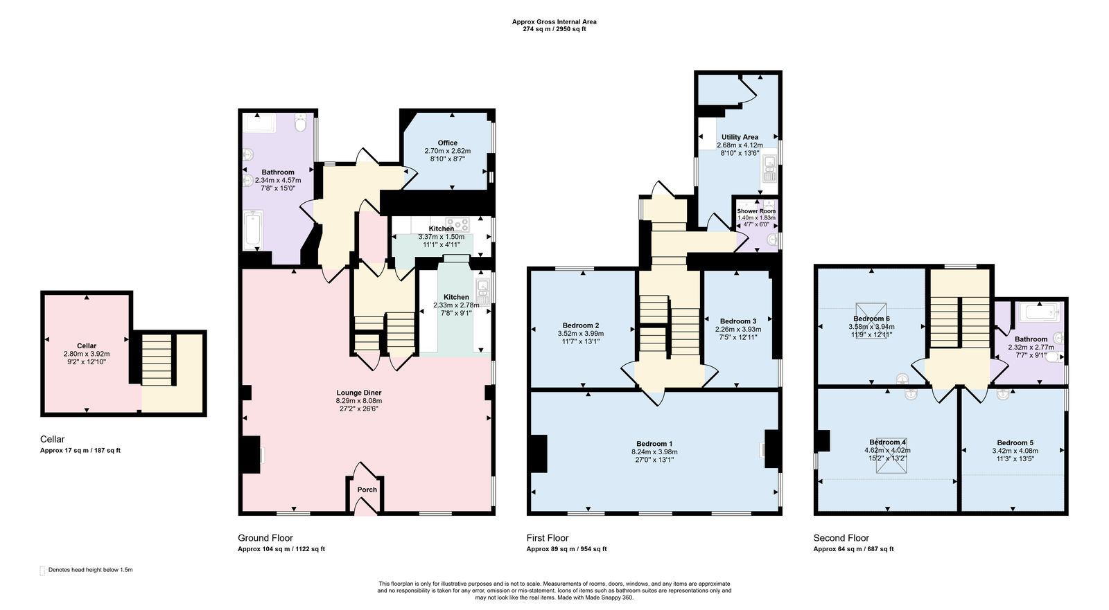Grapes House, Maryport floorplan