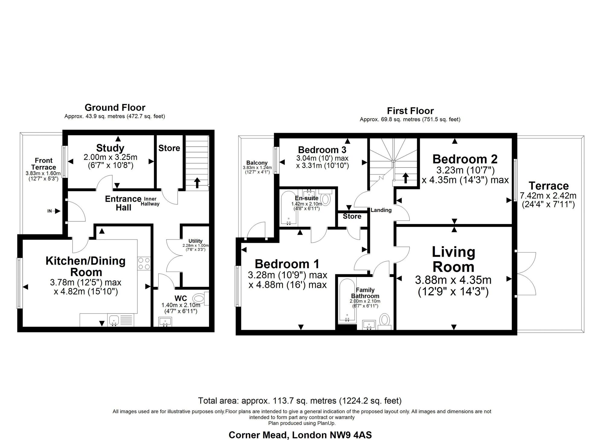 12 Corner Mead, London floorplan