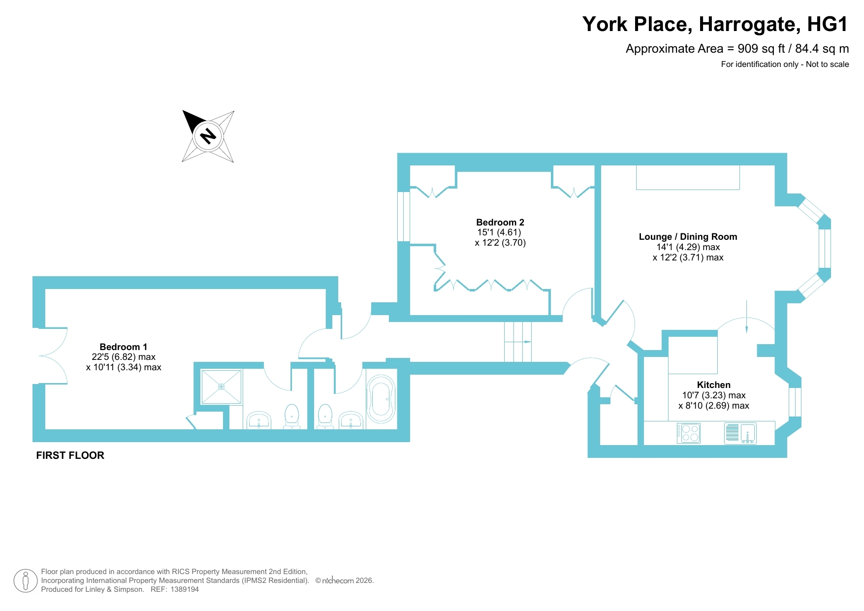 Flat 2, 14, York Place, North Yorkshire floorplan