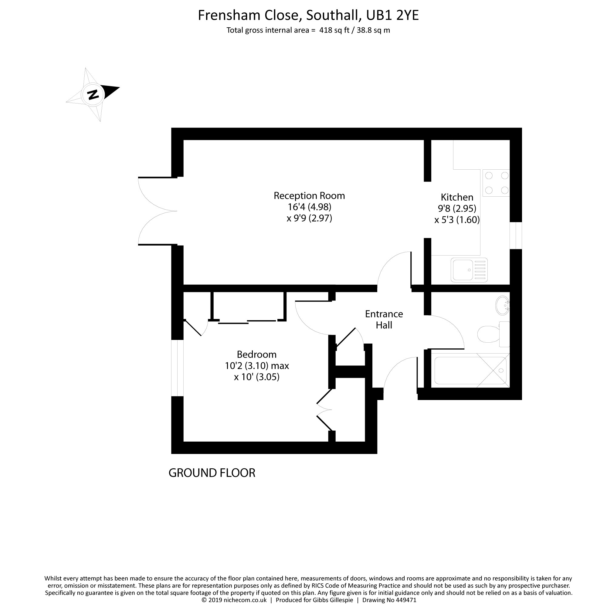 1 Bedrooms Flat for sale in Frensham Close, Southall, Middlesex UB1