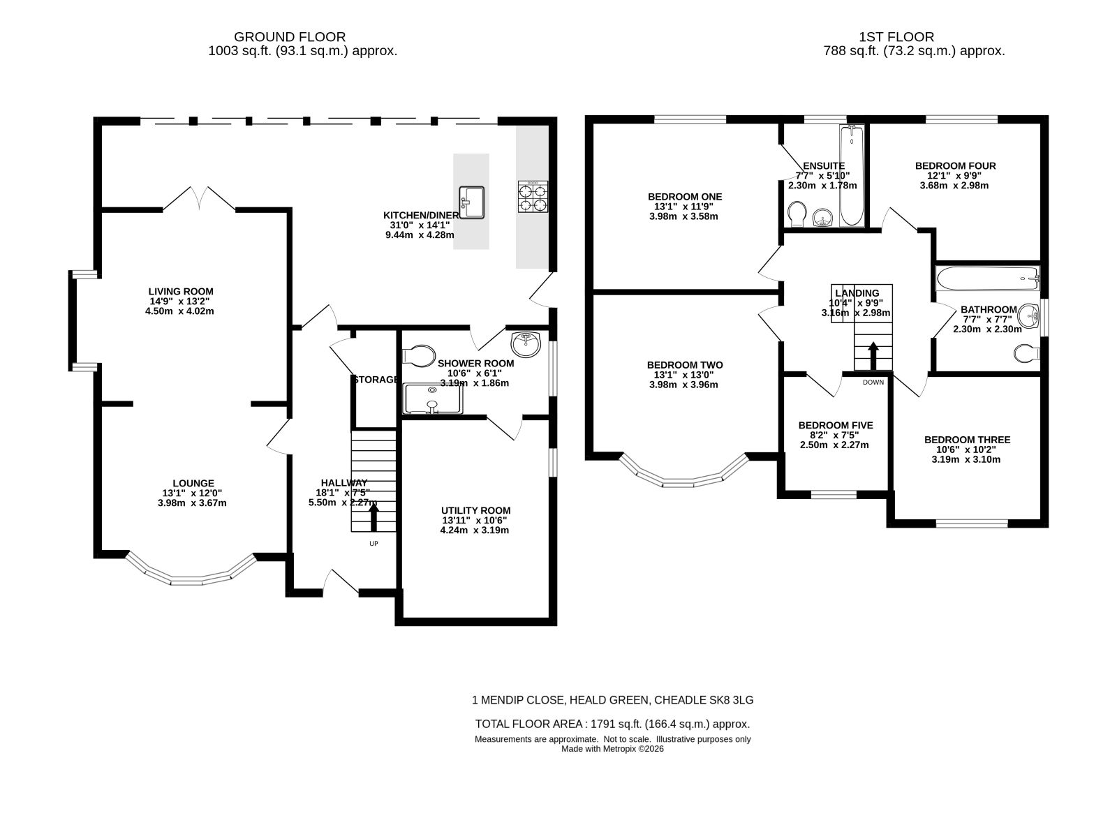 1, Mendip Close, Heald Green, Cheadle floorplan