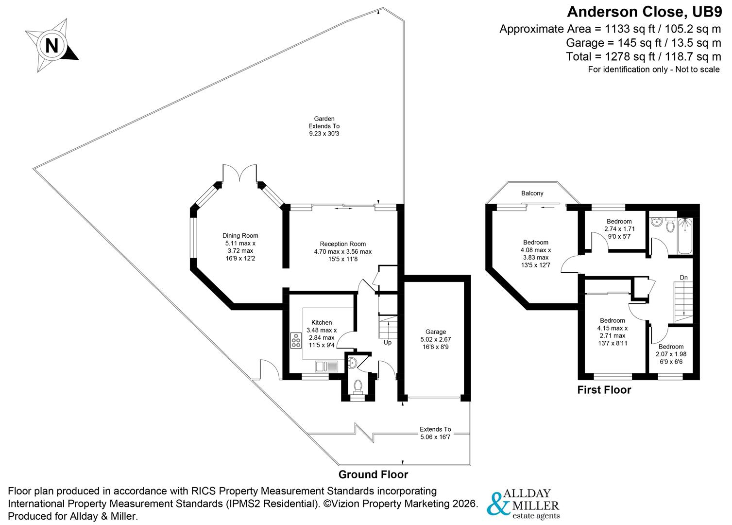 4, Anderson Close, Uxbridge floorplan
