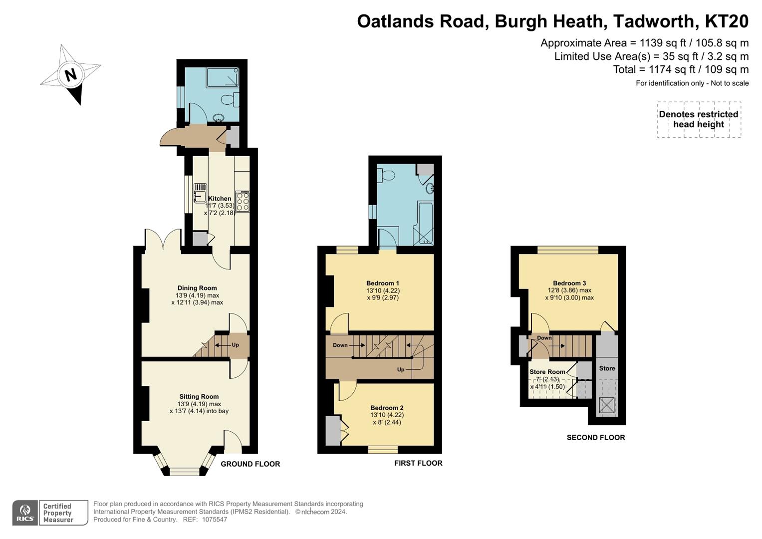 Oatlands Road, Burgh Heath, Surrey floorplan