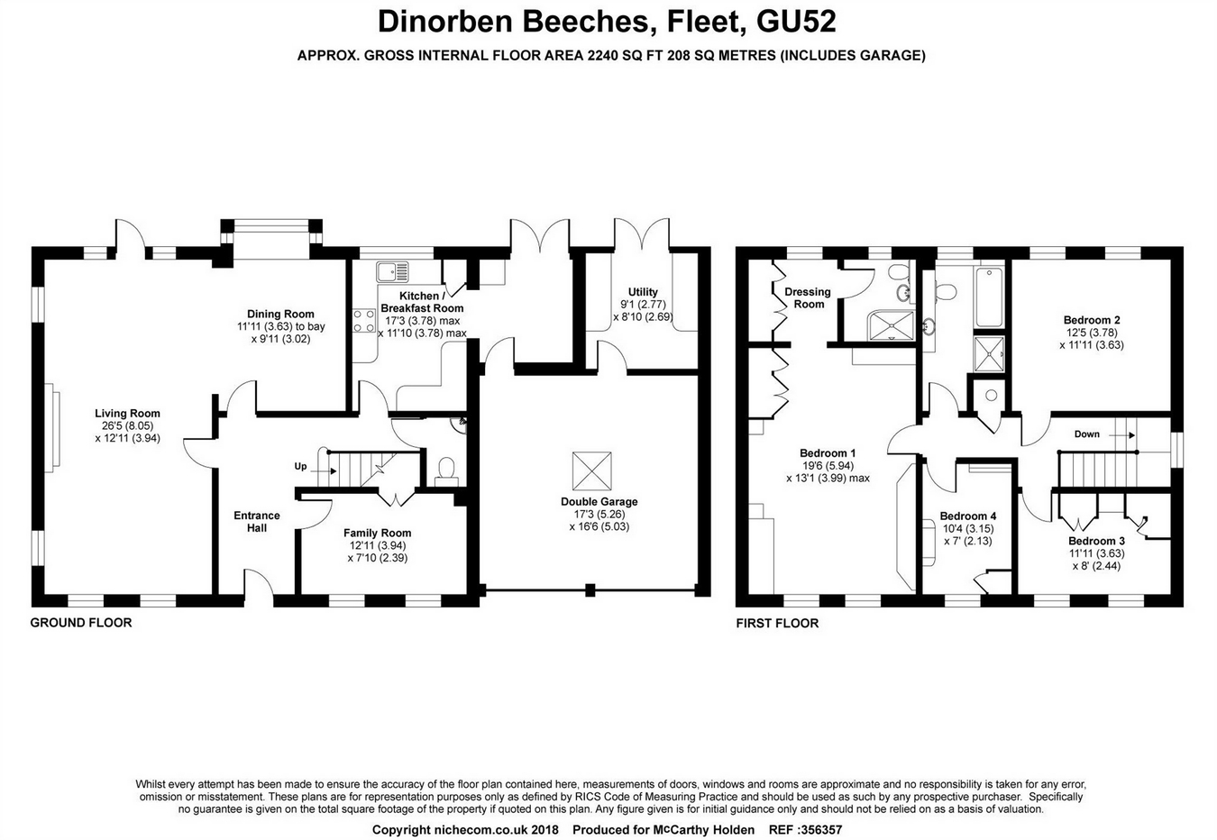 4 Bedrooms Detached house for sale in Dinorben Beeches, Fleet GU52