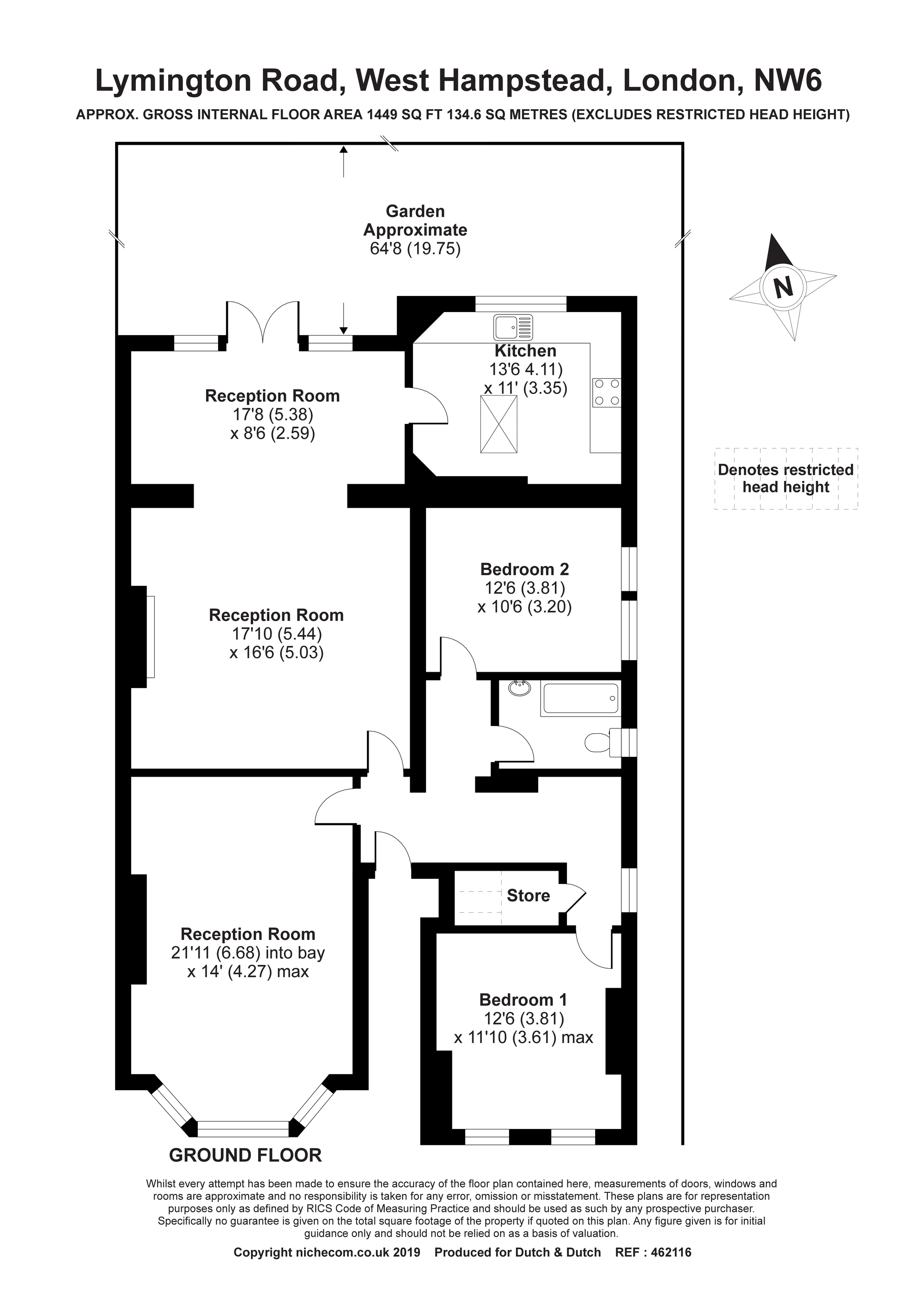 3 Bedrooms Flat to rent in Lymington Road, West Hampstead, London NW6