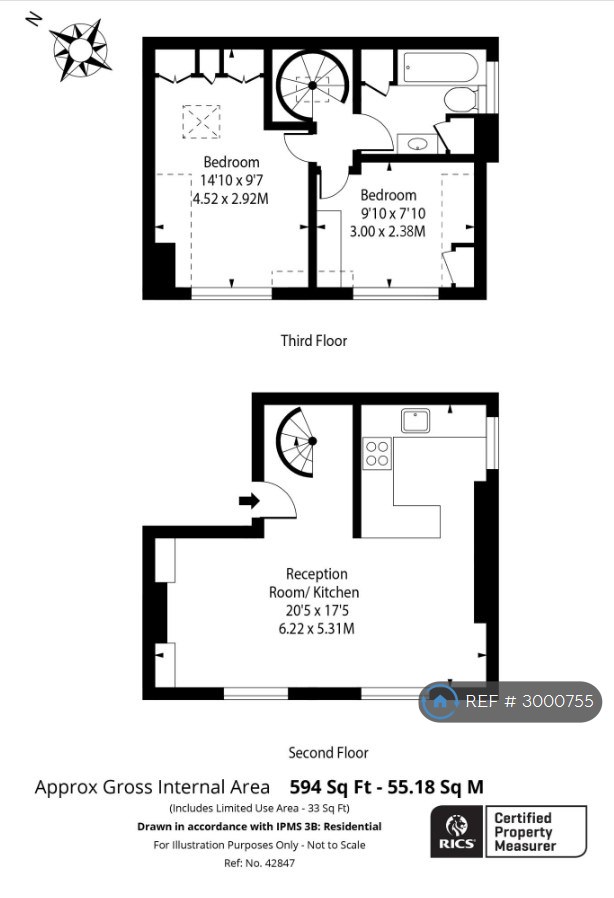 Flat, The Chase, London floorplan