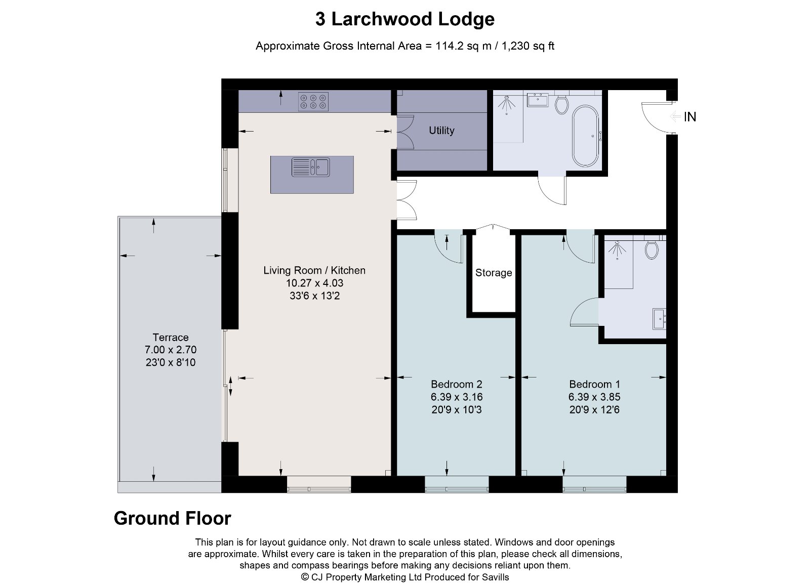 Flat 3,, Larchwood Lodge, Welwyn floorplan