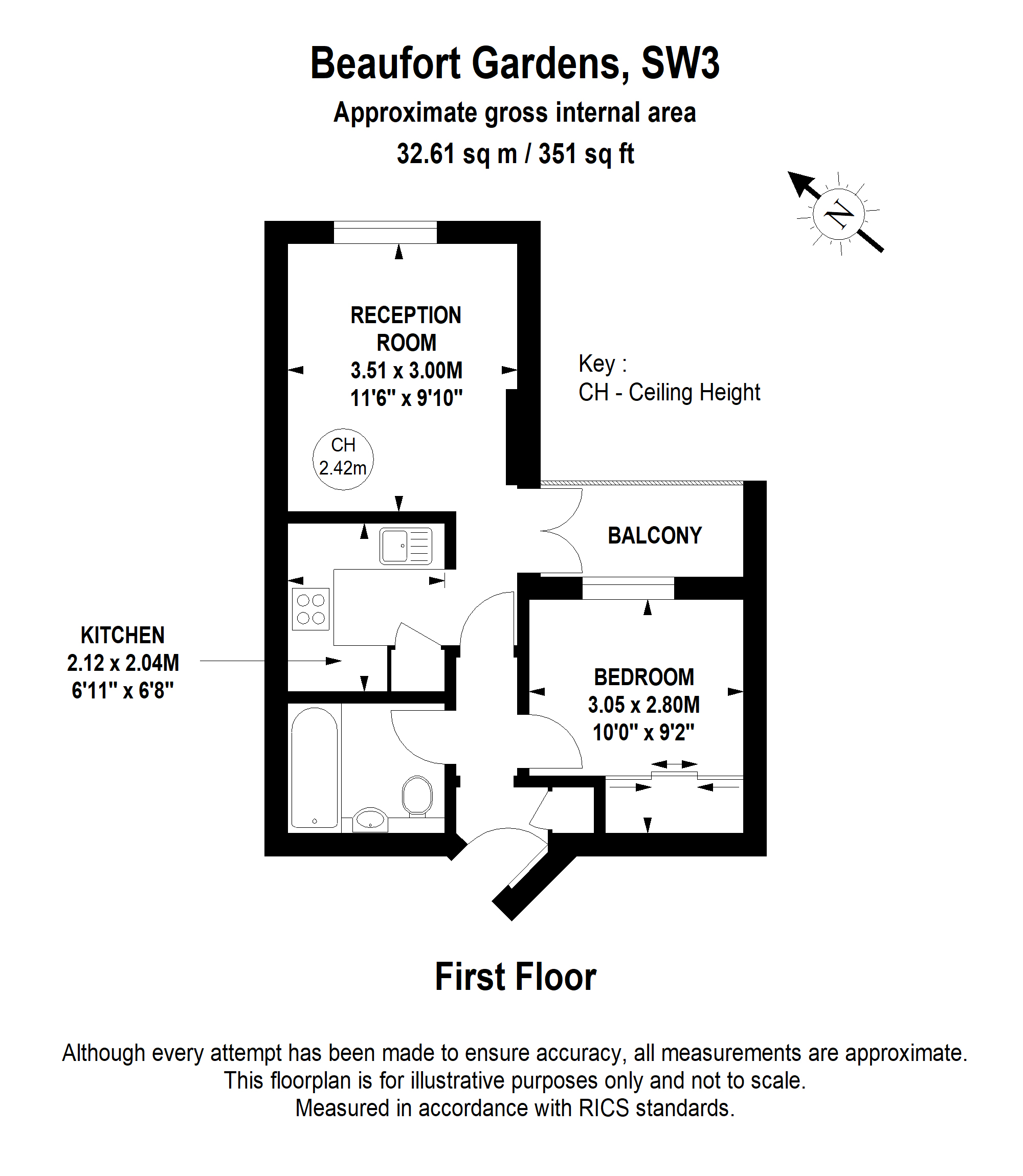3, 6, Beaufort Gardens, Chelsea floorplan