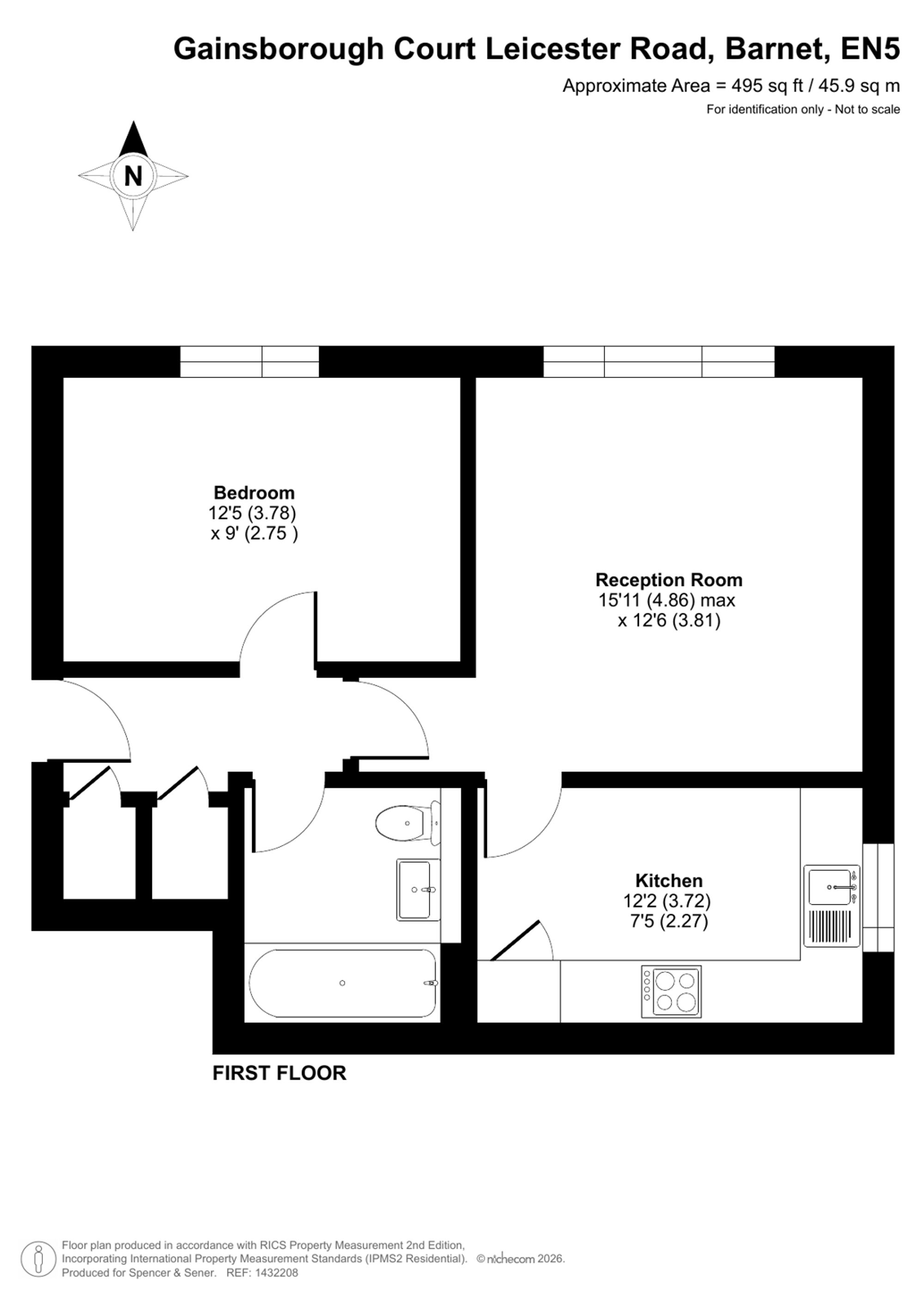 Flat 21, Gainsborough Court Leicester Road, Barnet floorplan