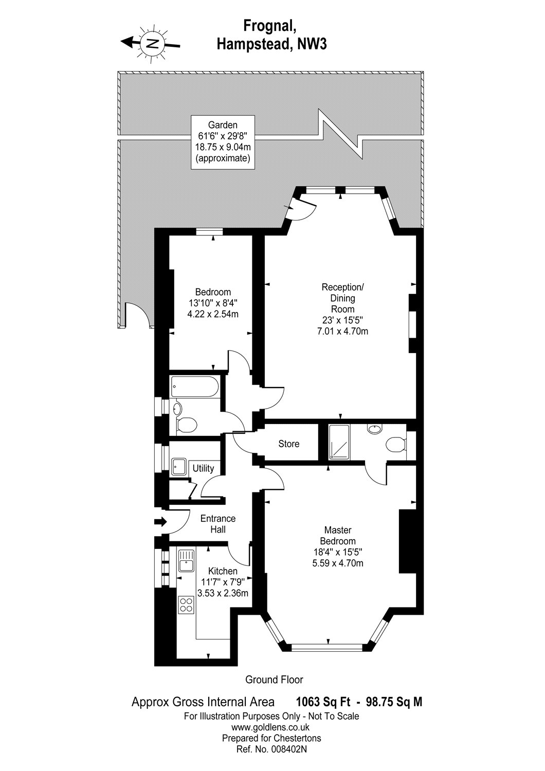 2 Bedrooms Flat to rent in Frognal, Hampstead, London NW3