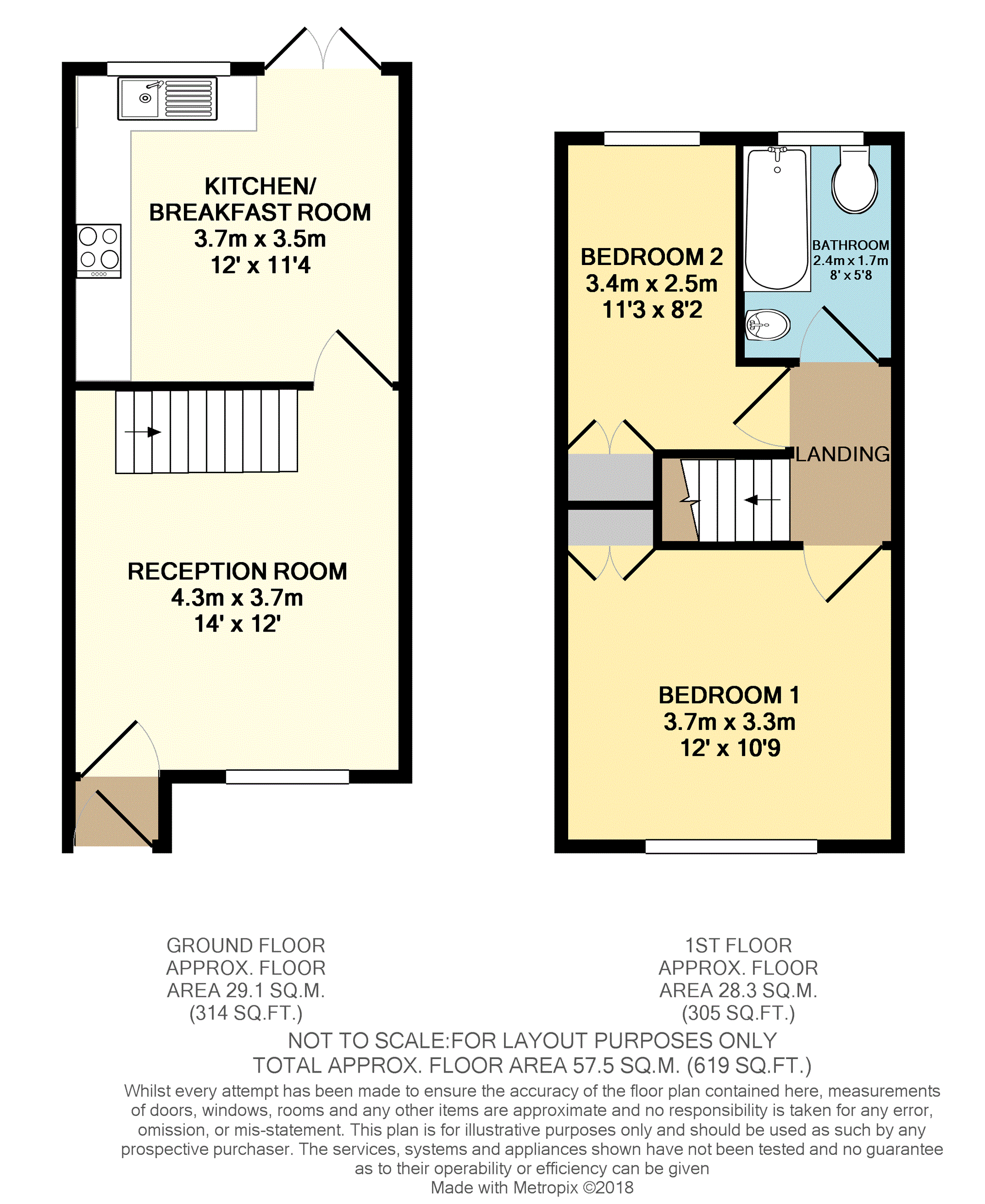 2 Bedrooms Terraced house for sale in Mapledown Close, Horsham RH13