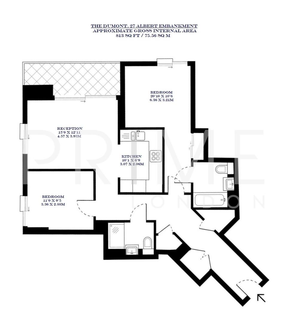 10, The Dumont, 27 Albert Embankment floorplan