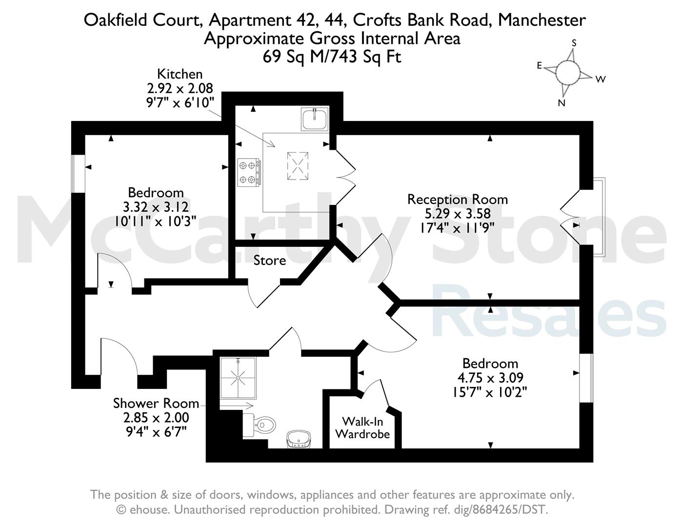 42 Oakfield Court, Crofts Bank Road, Manchester floorplan