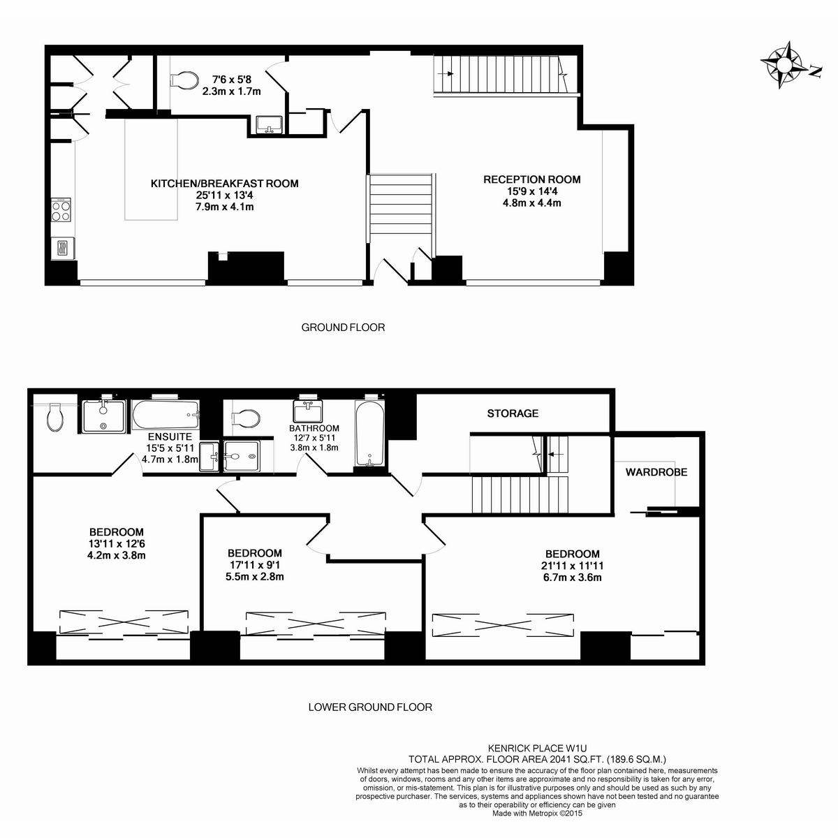Flat 15, 15, Kenrick Place, London floorplan