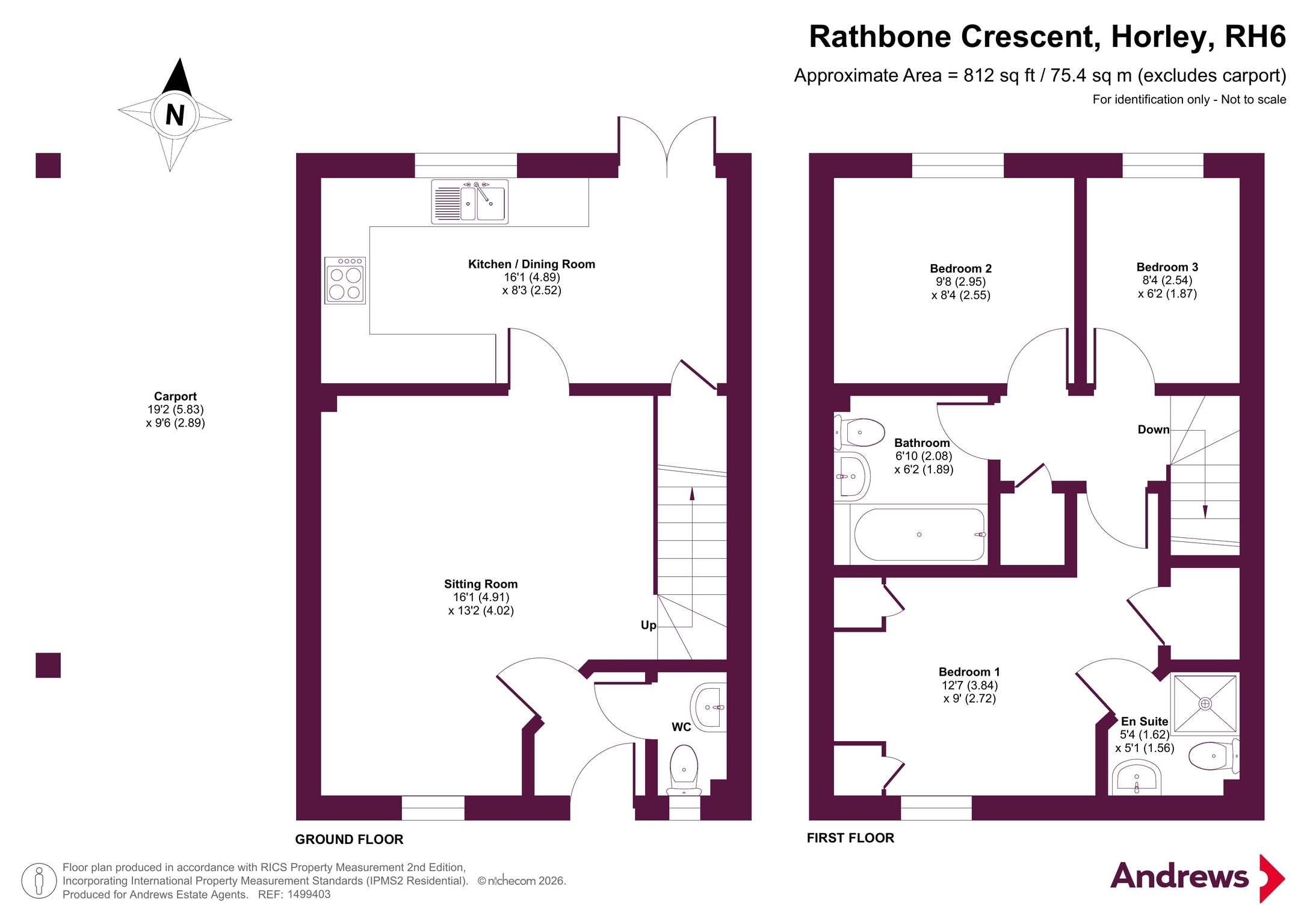 26, Rathbone Crescent, Horley floorplan