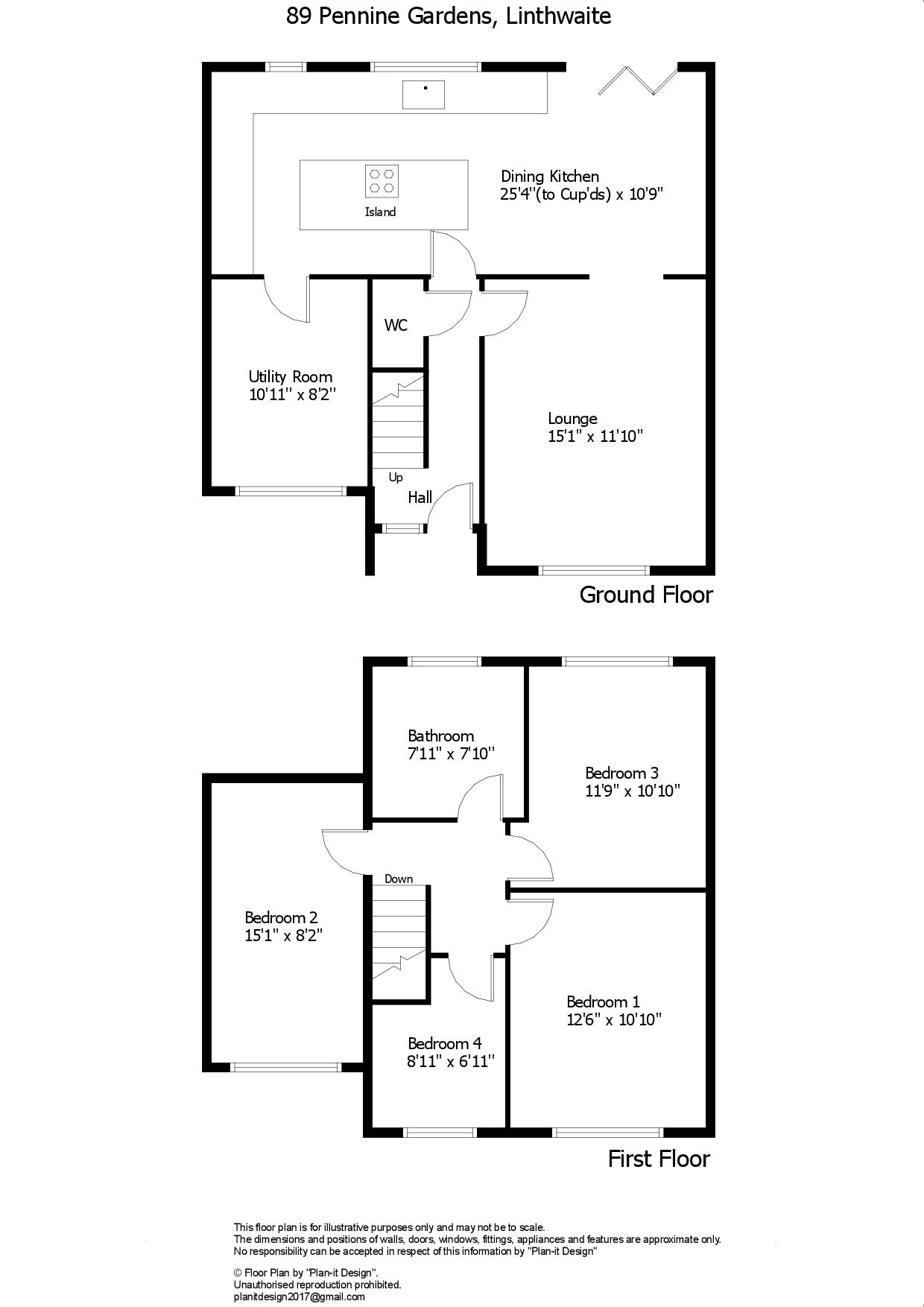 89, Pennine Gardens, Huddersfield floorplan