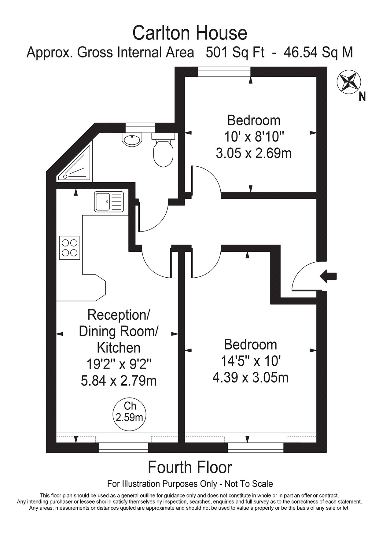 Flat 12, Carlton House 127-129,, Cleveland Street, London floorplan