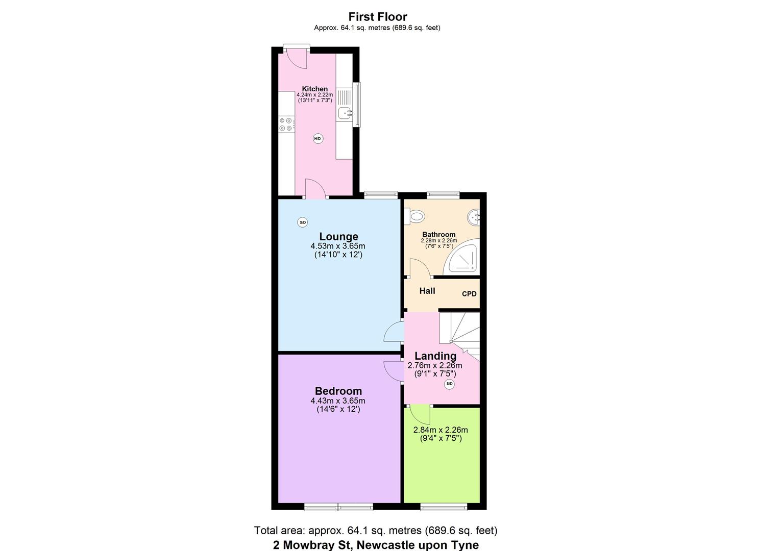 2, Mowbray Street, Heaton floorplan