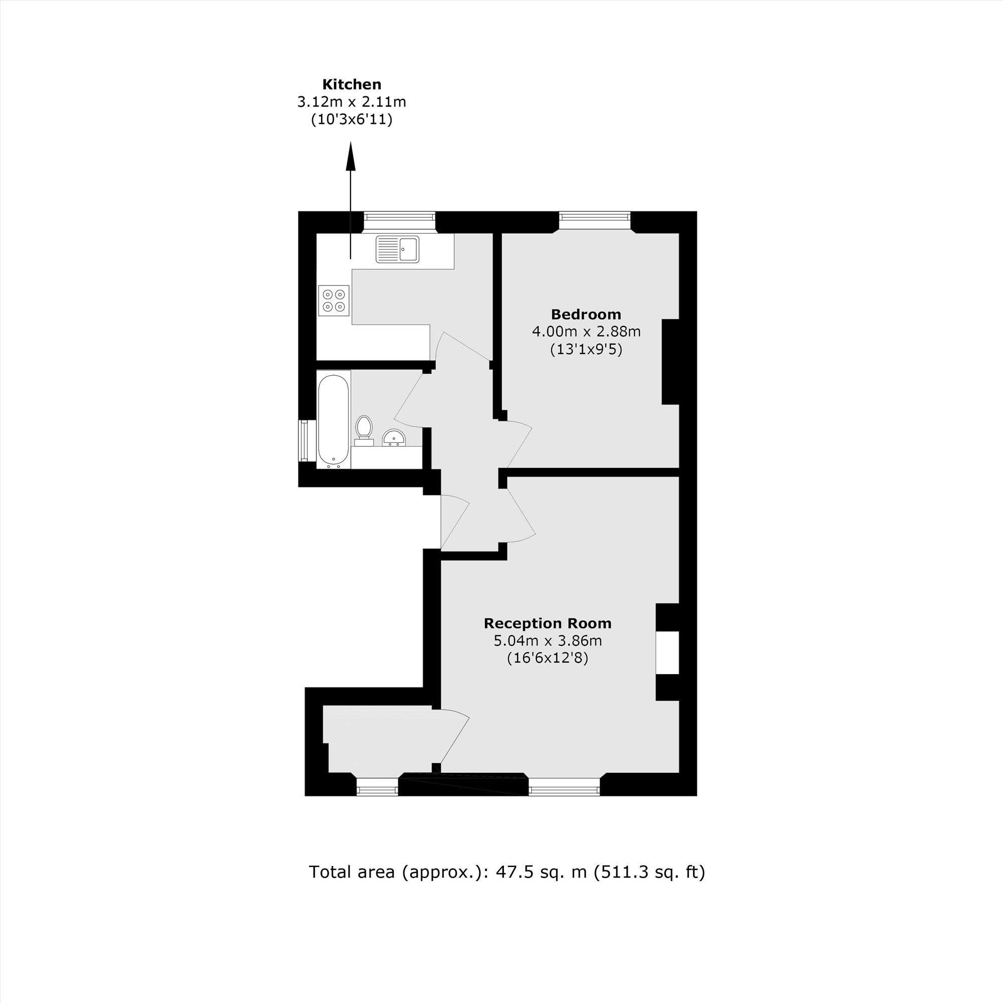 Flat B, 37, Penn Road, London floorplan