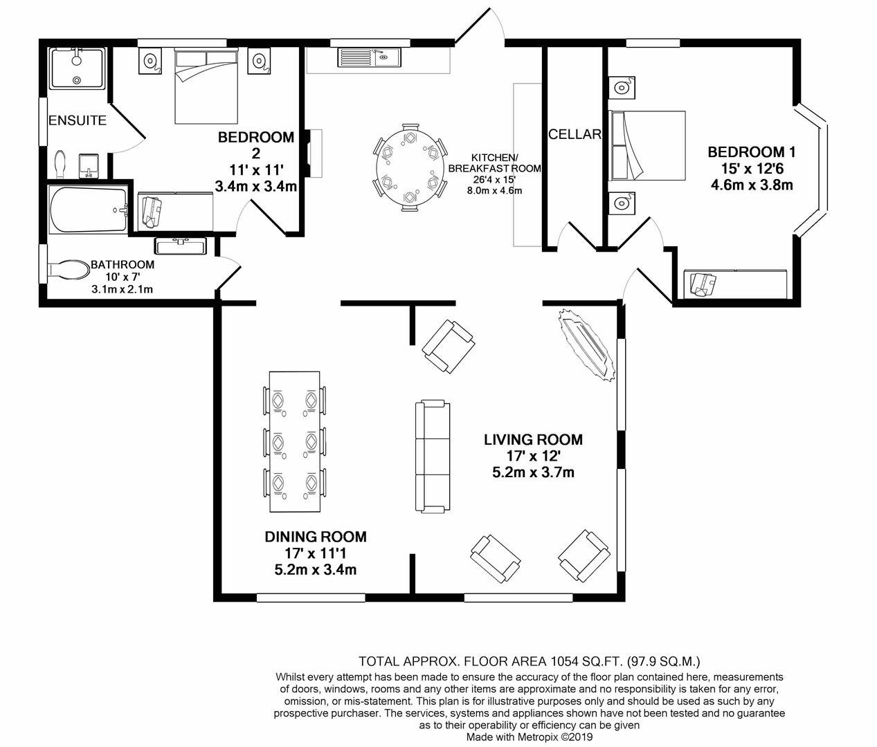 1 Farm Cottage, Eastwick Road, Great Bookham floorplan