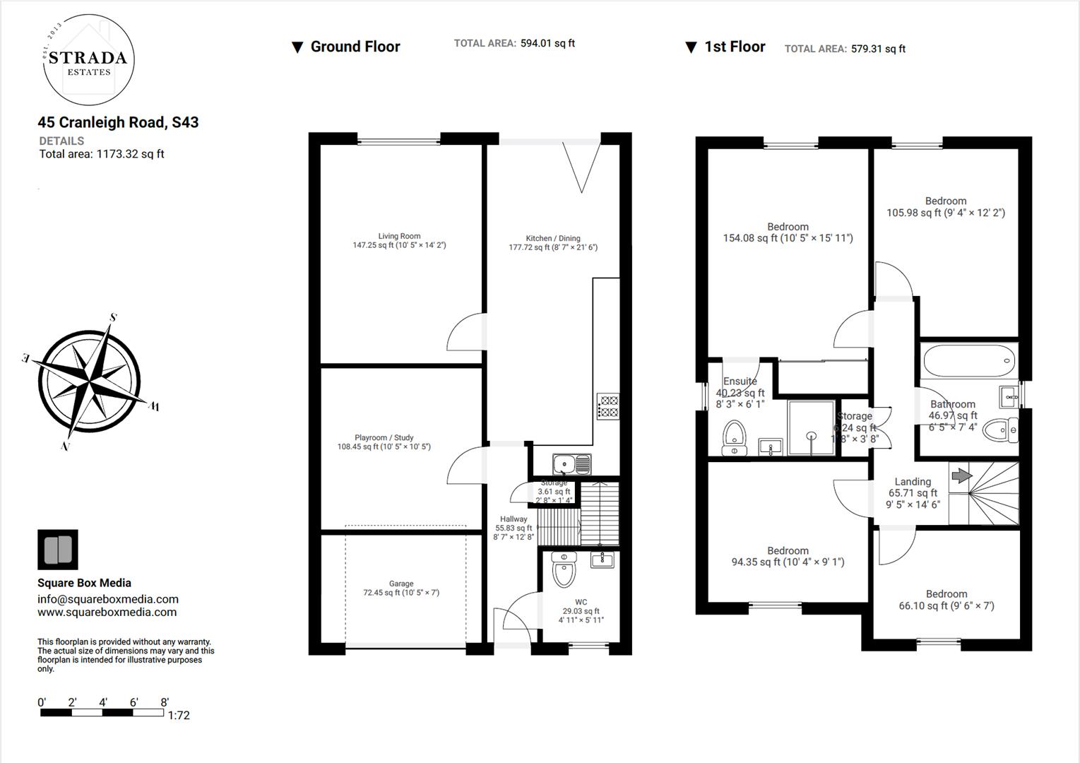 45, Cranleigh Road, Chesterfield floorplan