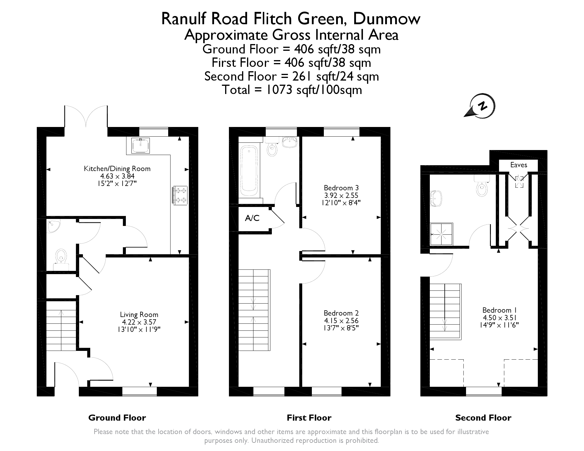 3 Bedrooms Terraced house for sale in Ranulf Road, Dunmow CM6
