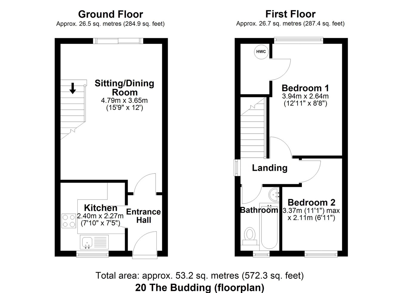 20, The Budding, Stroud floorplan