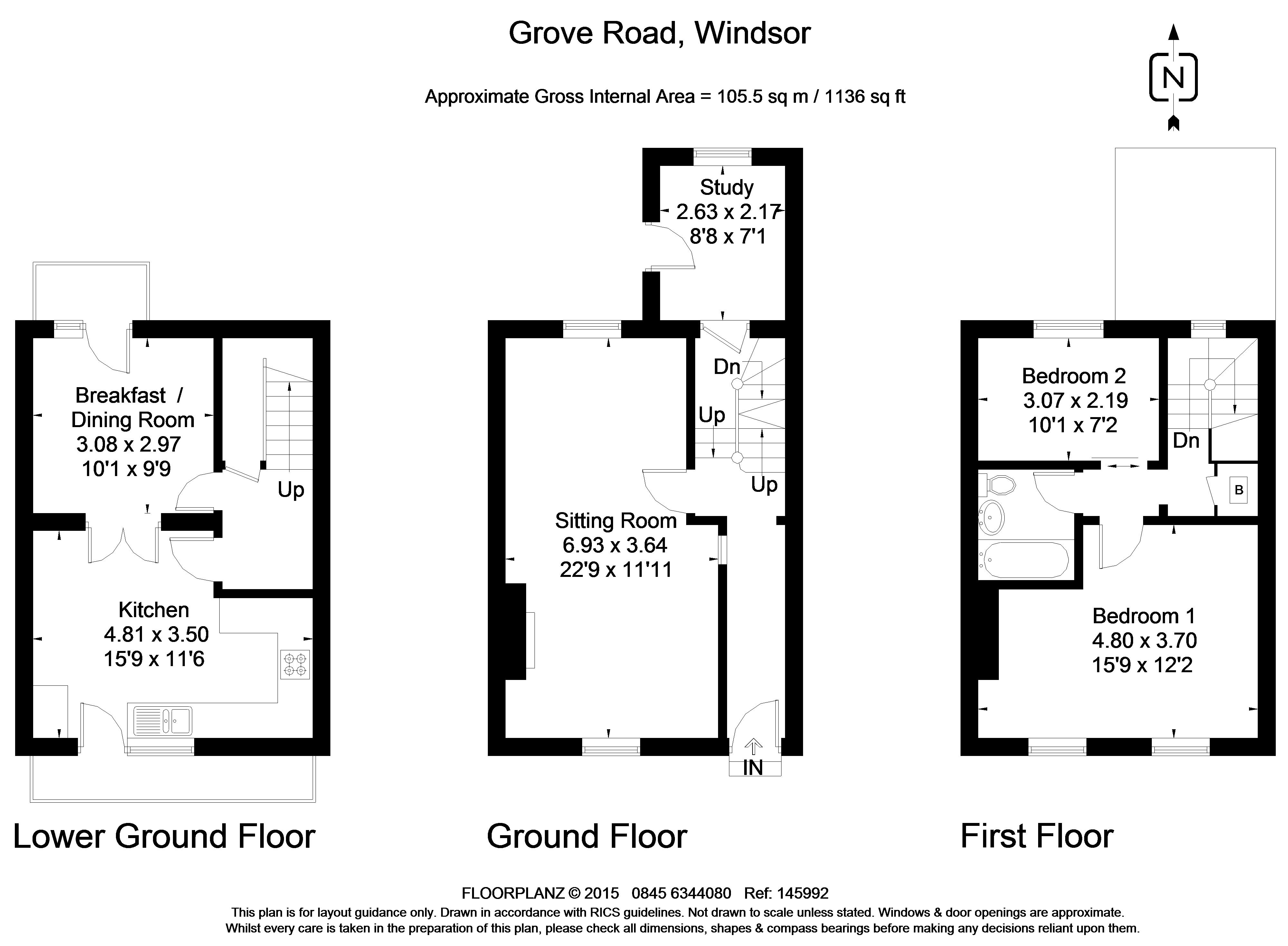 2 Bedrooms Terraced house to rent in Grove Road, Windsor SL4
