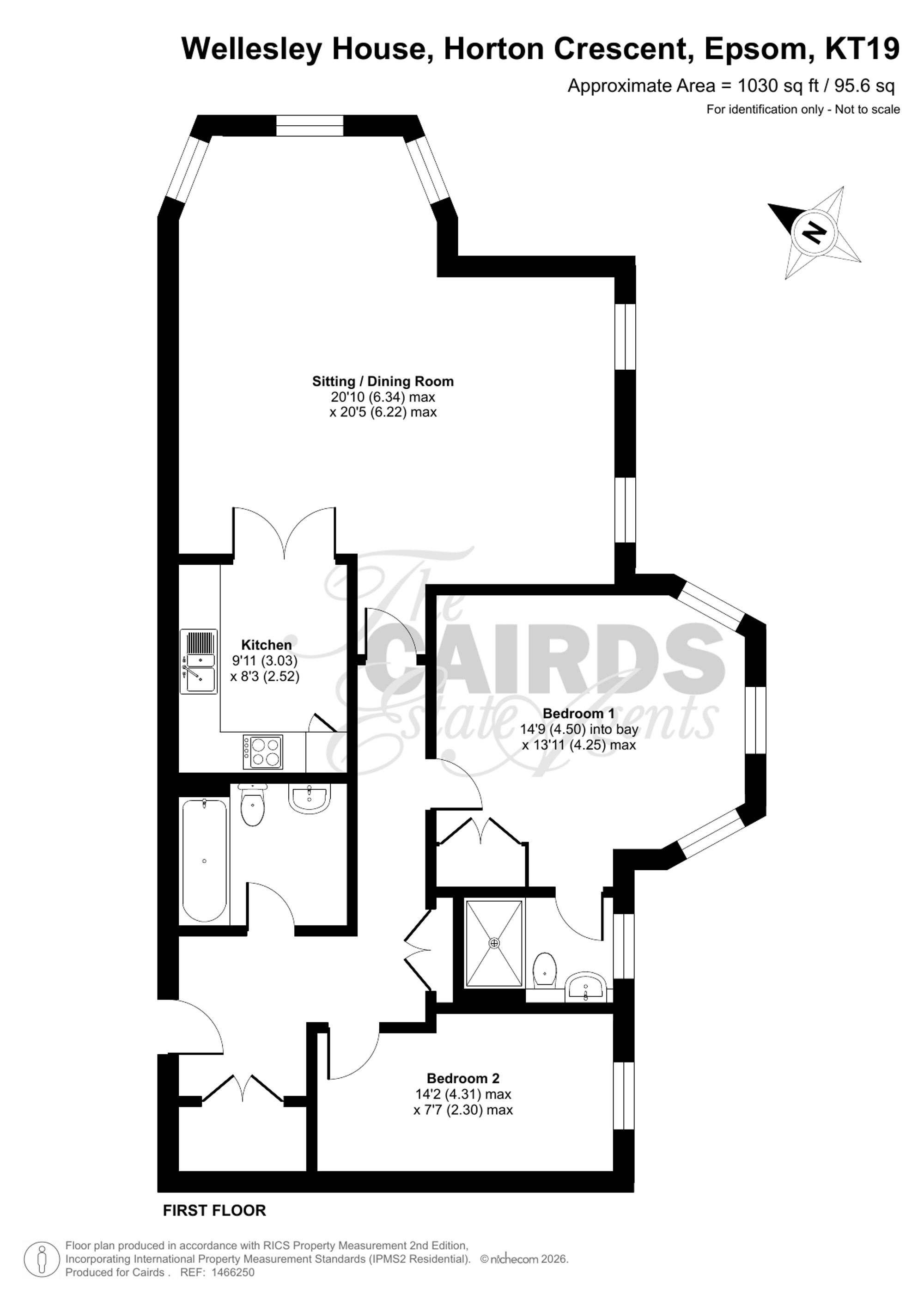 14 Wellesley House Horton Crescent, Epsom floorplan