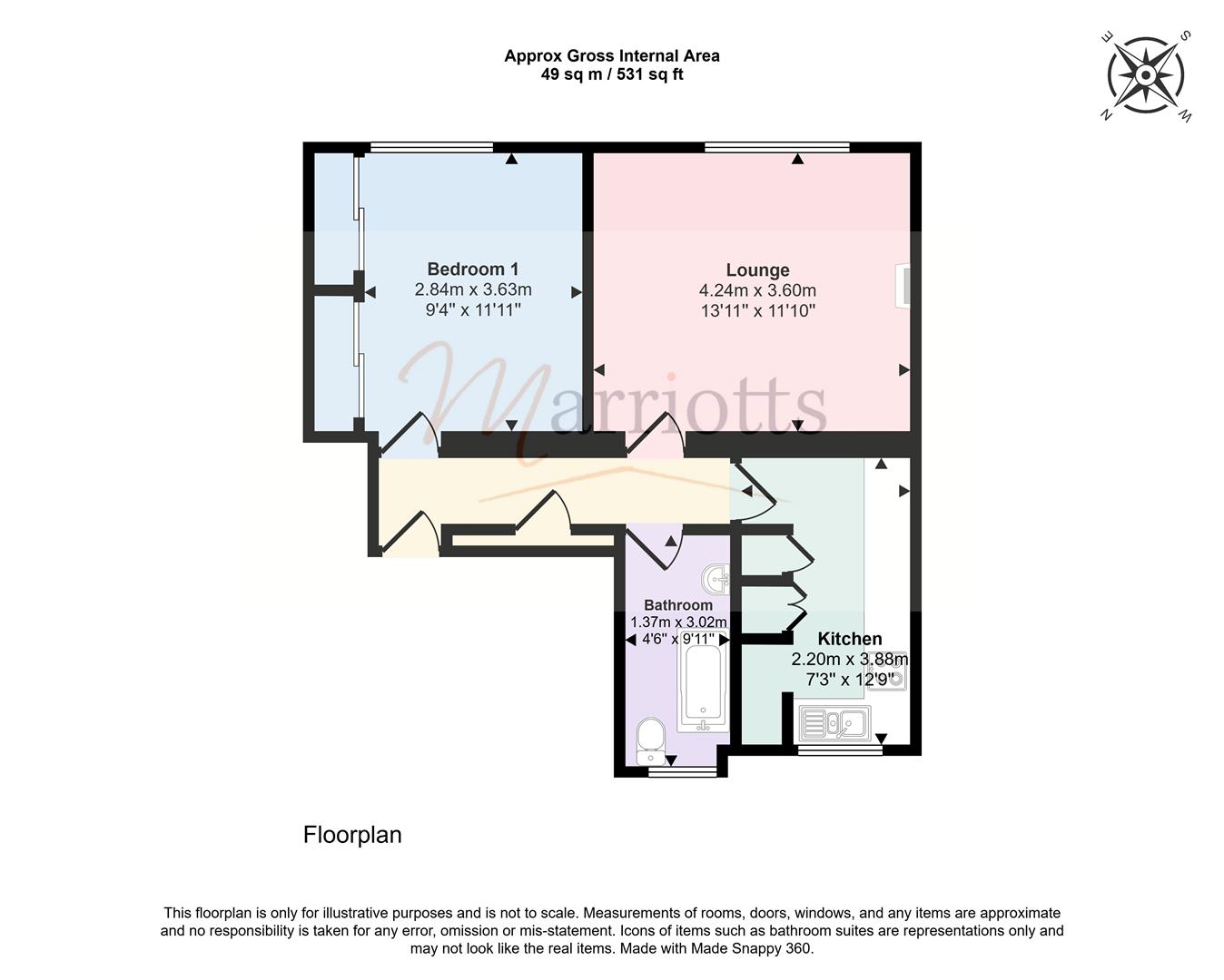 Flat 8, Leivers House, Derwent Crescent, Nottingham floorplan