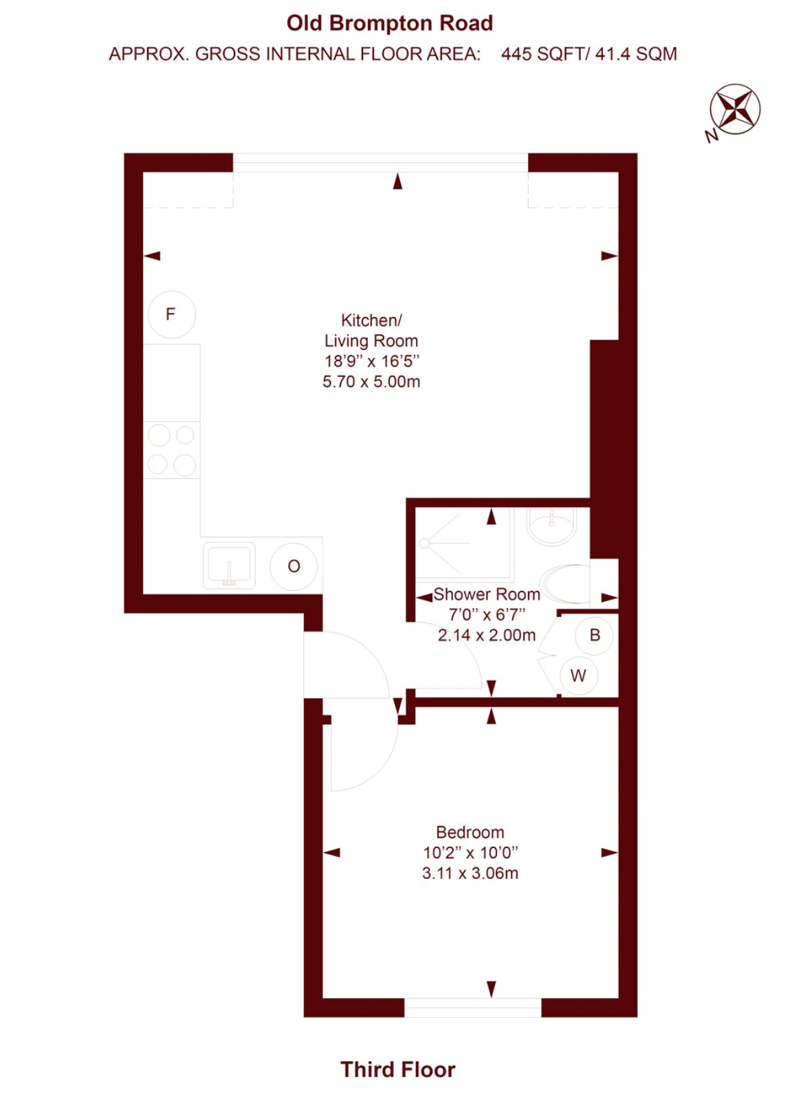 Flat 6, 302A, Old Brompton Road, Earl's Court floorplan
