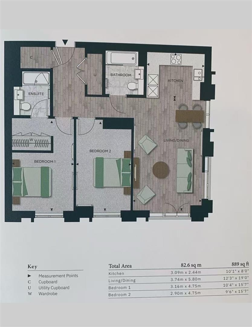 2403 Menara Point, 1 Affinity View, London floorplan