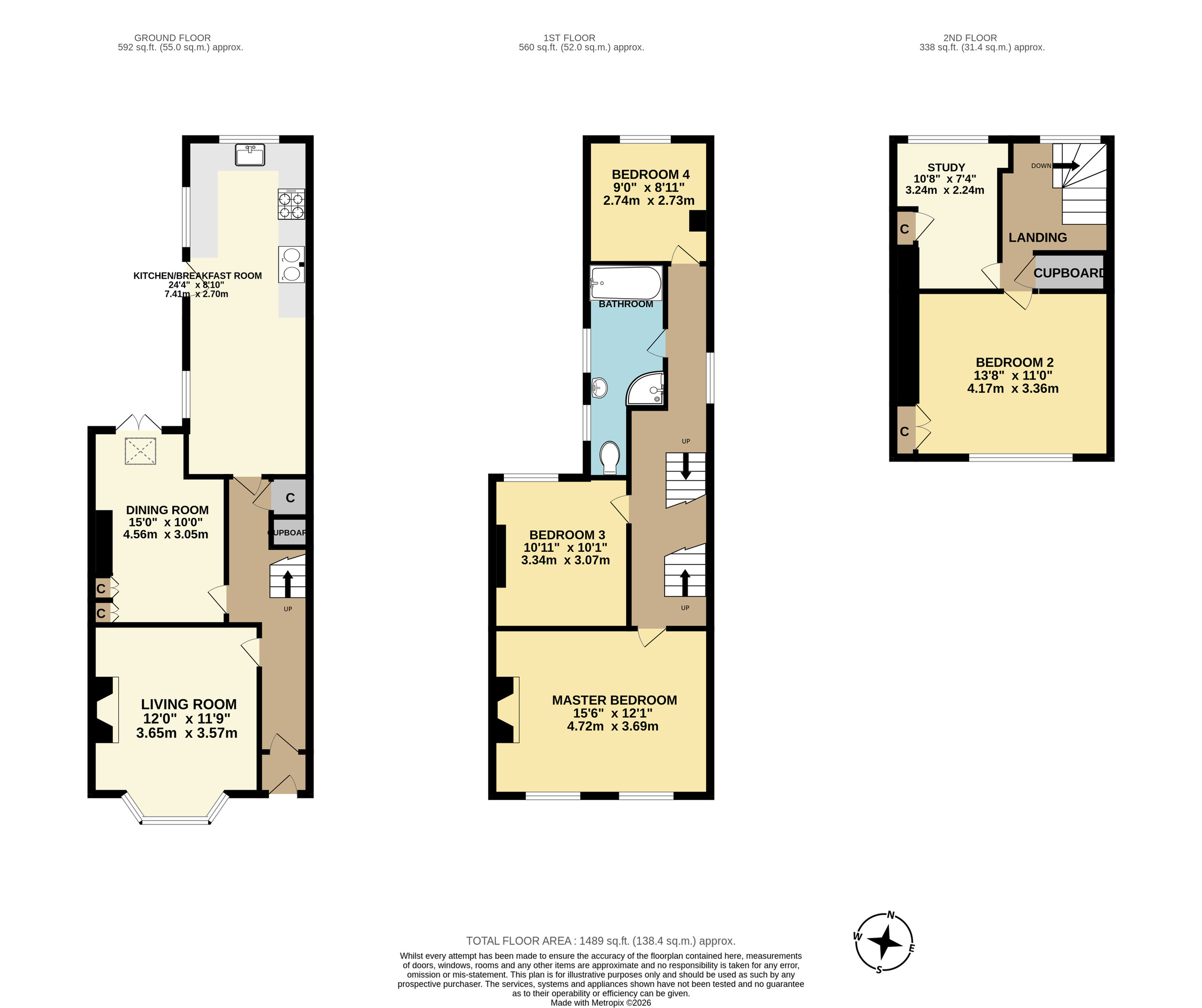 74 Belvedere Road, TAUNTON floorplan