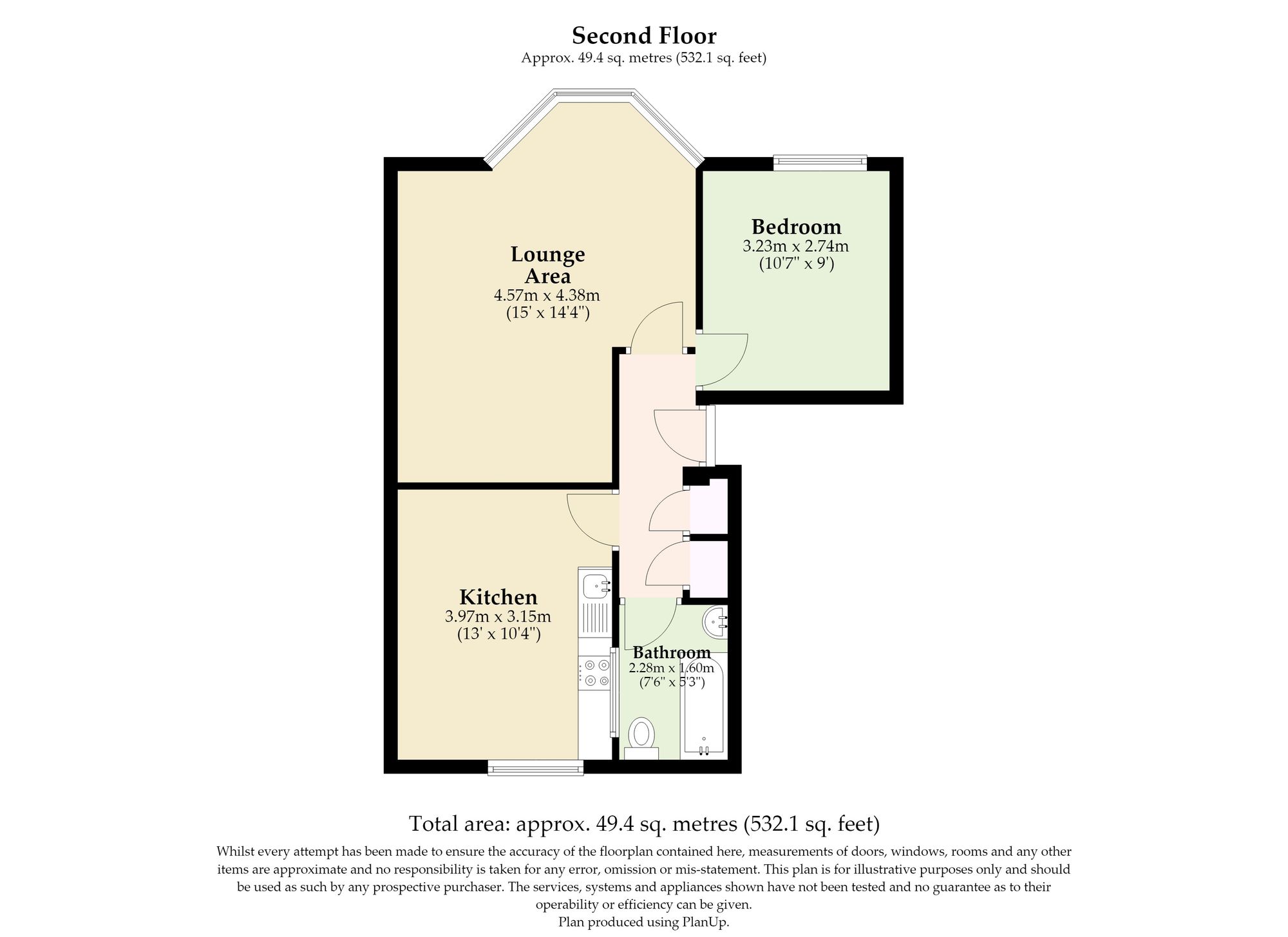 Flat 4, 14 Cabbell Road, Cromer floorplan