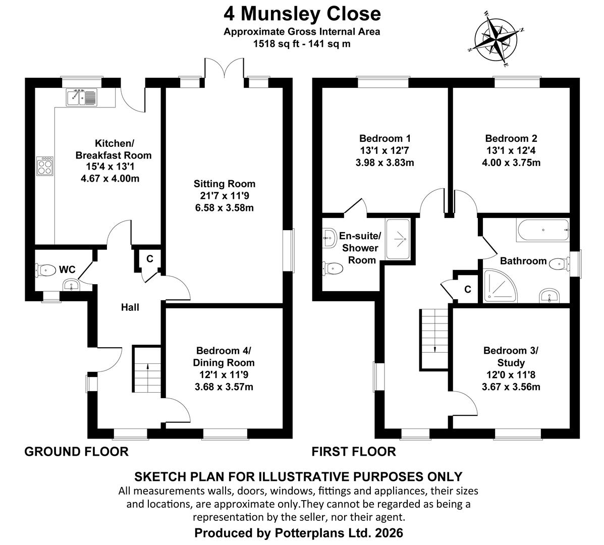 Hambledon, 4, Munsley Close, Ventnor floorplan
