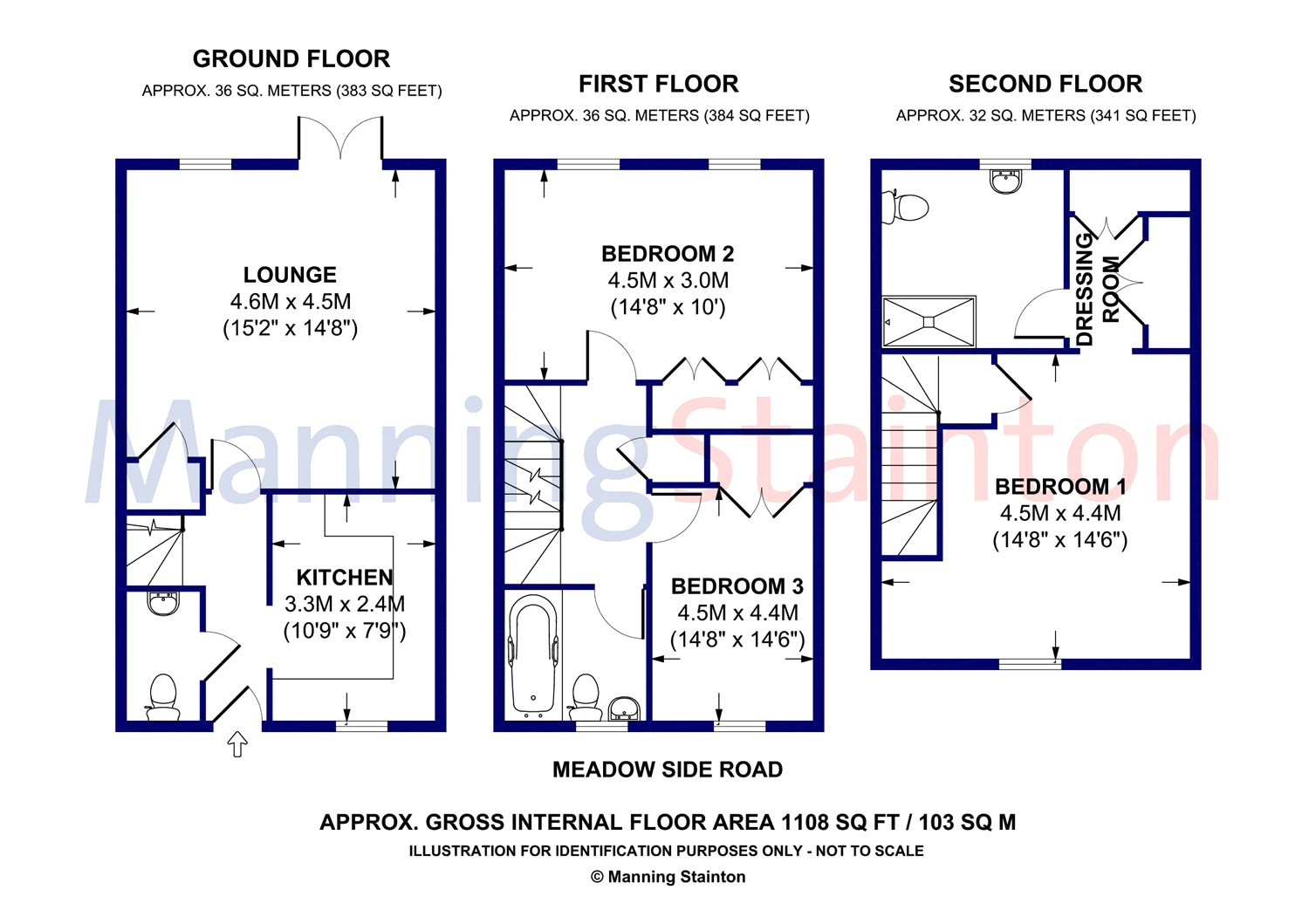 3 Bedrooms Town house to rent in Meadow Side Road, East Ardsley, Wakefield WF3