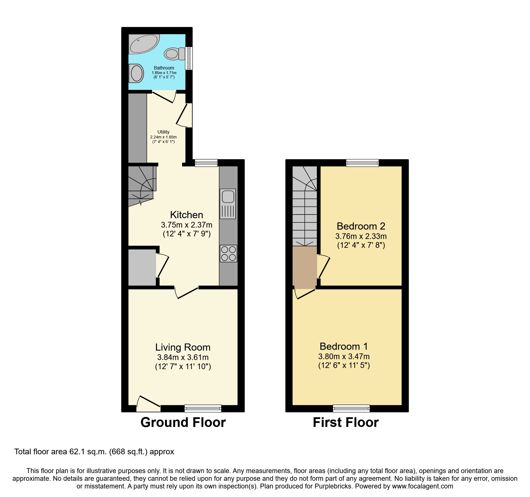 Painthorpe Lane, Wakefield WF4, 2 bedroom terraced house for sale