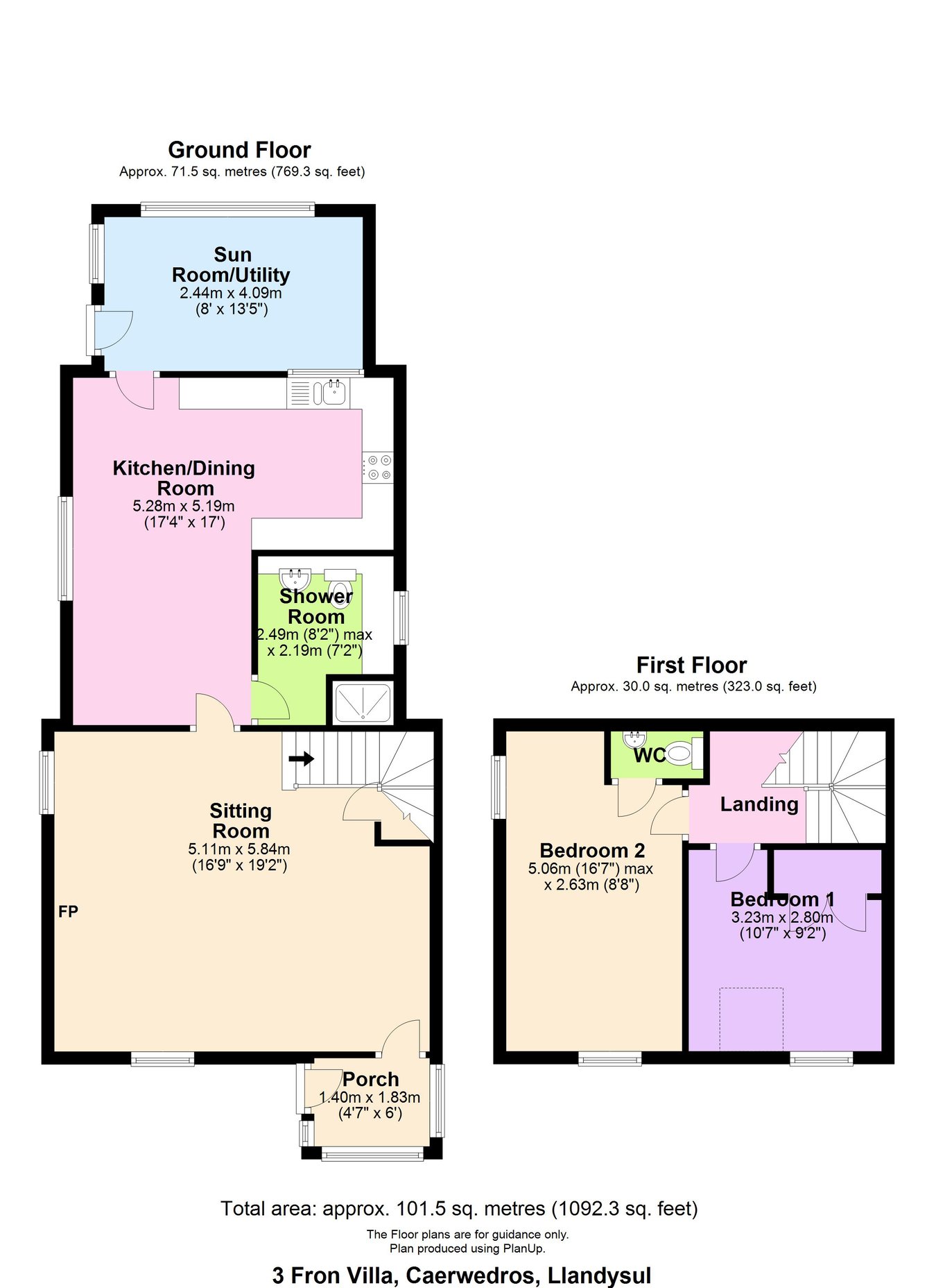 3 Fron Villa, Caerwedros, Near New Quay floorplan