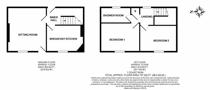 2 Bedrooms Cottage for sale in 1 Court Row, Upton Upon Severn, Worcestershire WR8