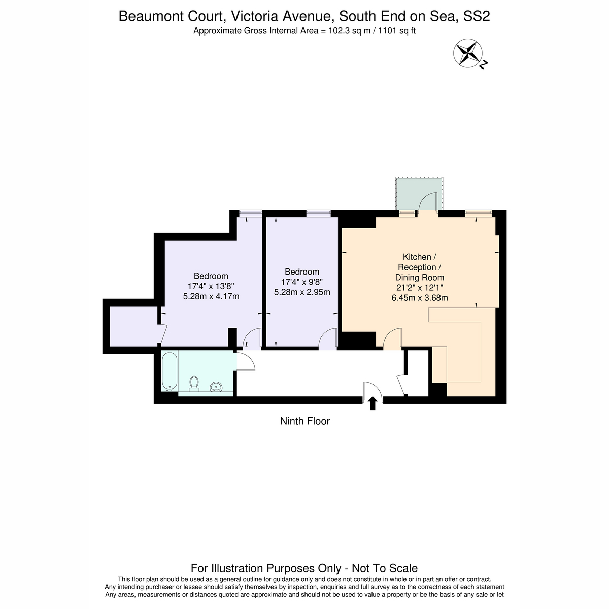 Flat Flat 197, Beaumont Court 61-71, Victoria Avenue, Southend-on-sea floorplan