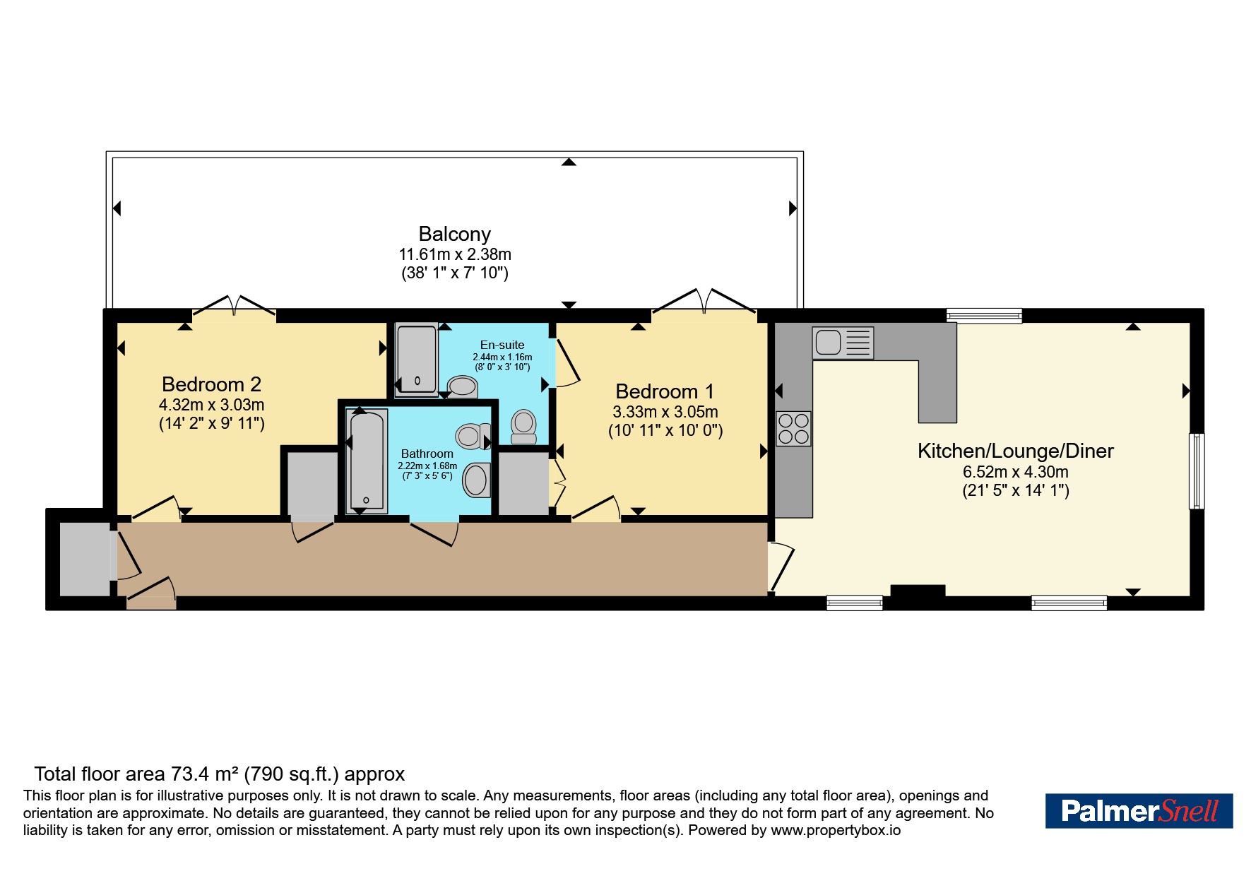 Flat 59, 124, Commercial Road, Dorset floorplan