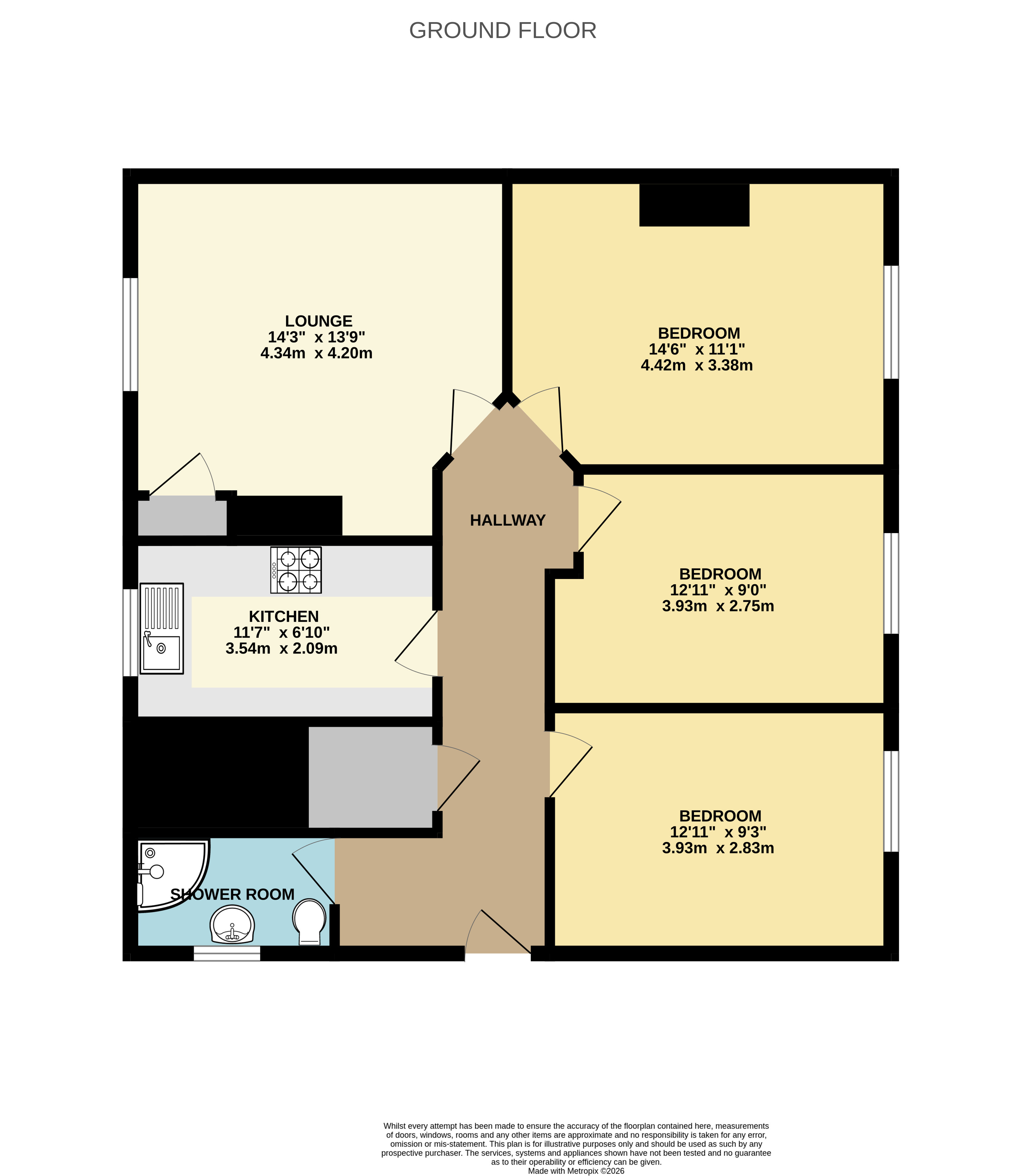 8, Brock Place, Glasgow floorplan